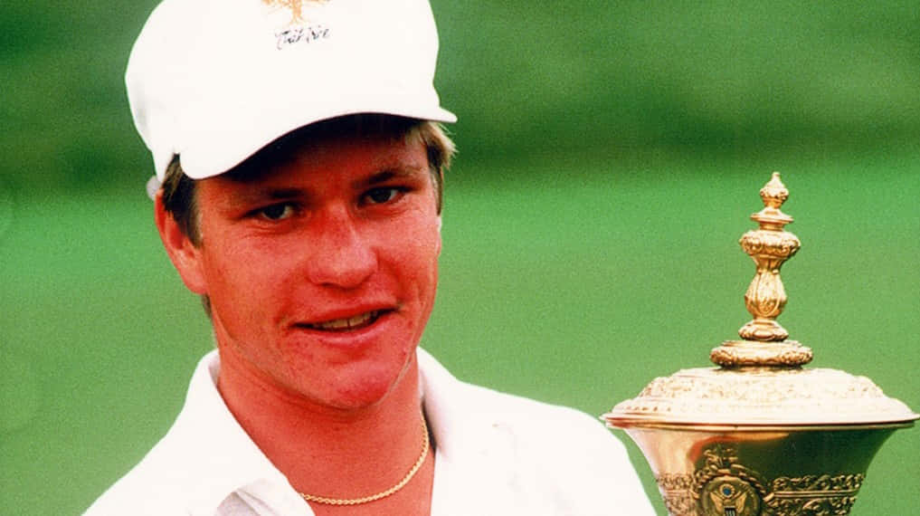 Scott Verplank With Trophy Old Photo Background