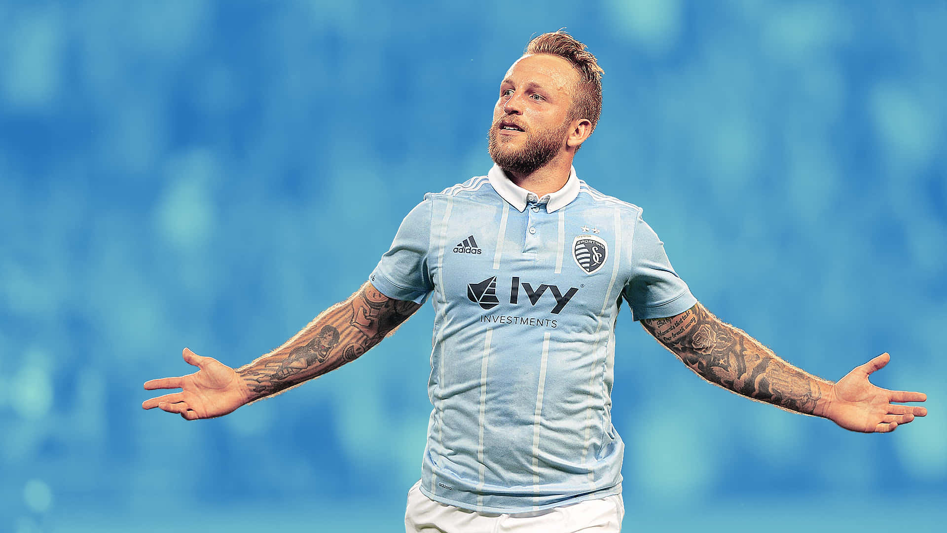 Scottish Professional Football Player Johnny Russell Blue Jersey Background