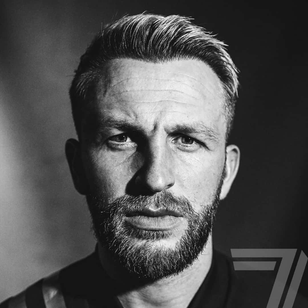 Scottish Professional Football Player Johnny Russell Monochrome Portrait Background