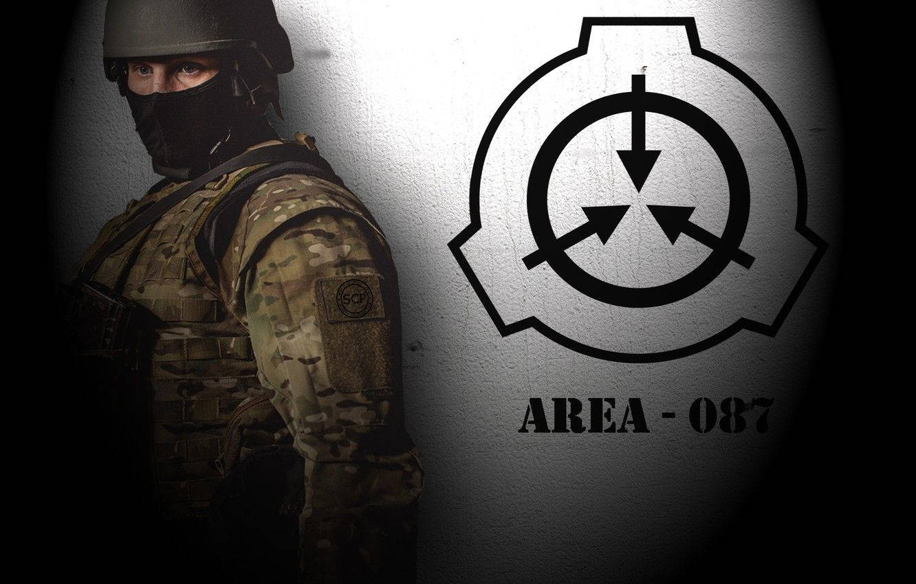 Scp Logo With Soldier Background