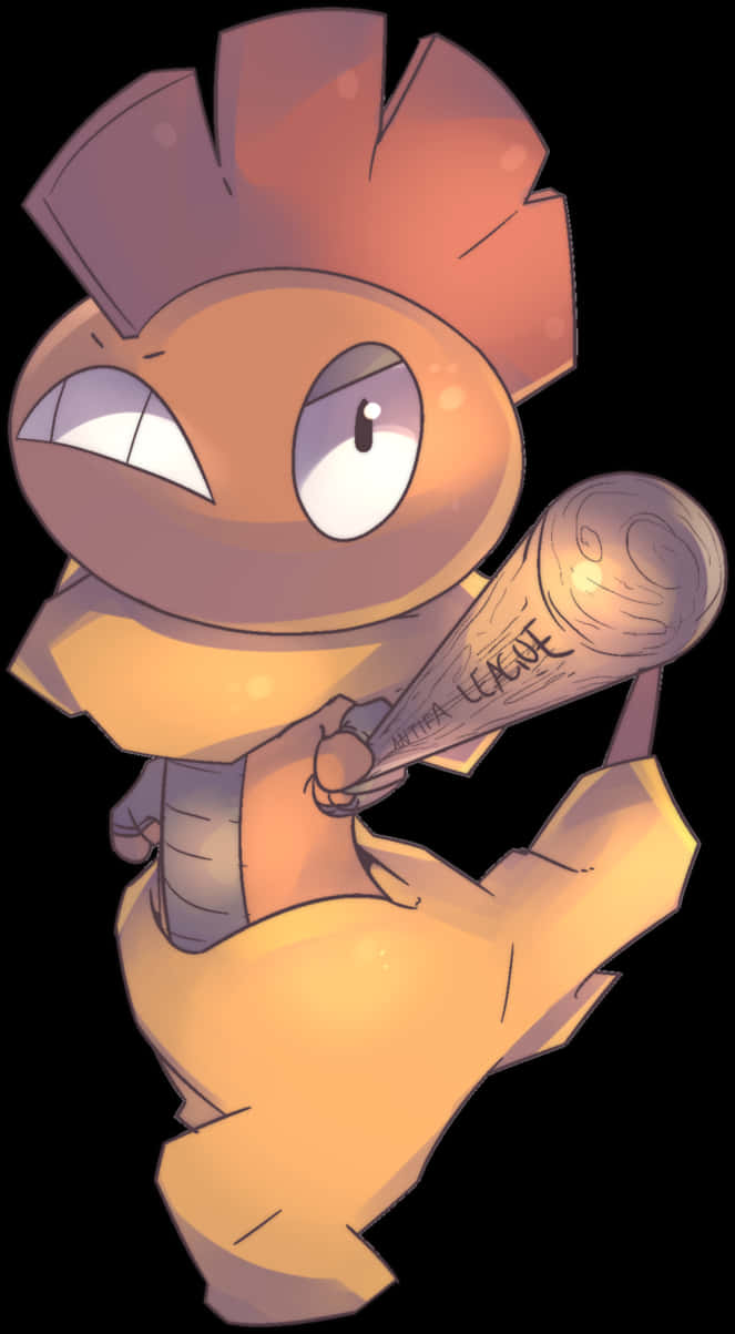 Scrafty With Baseball Bat