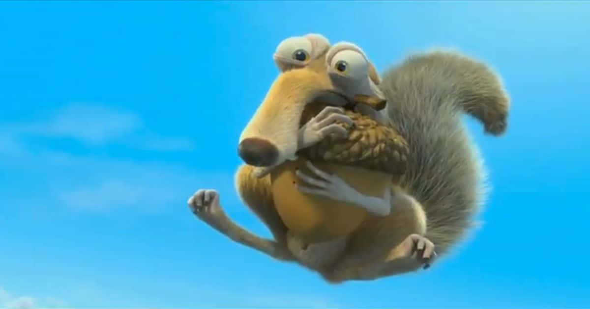 Scrat Holding His Precious Acorn In Ice Age: Continental Drift Background