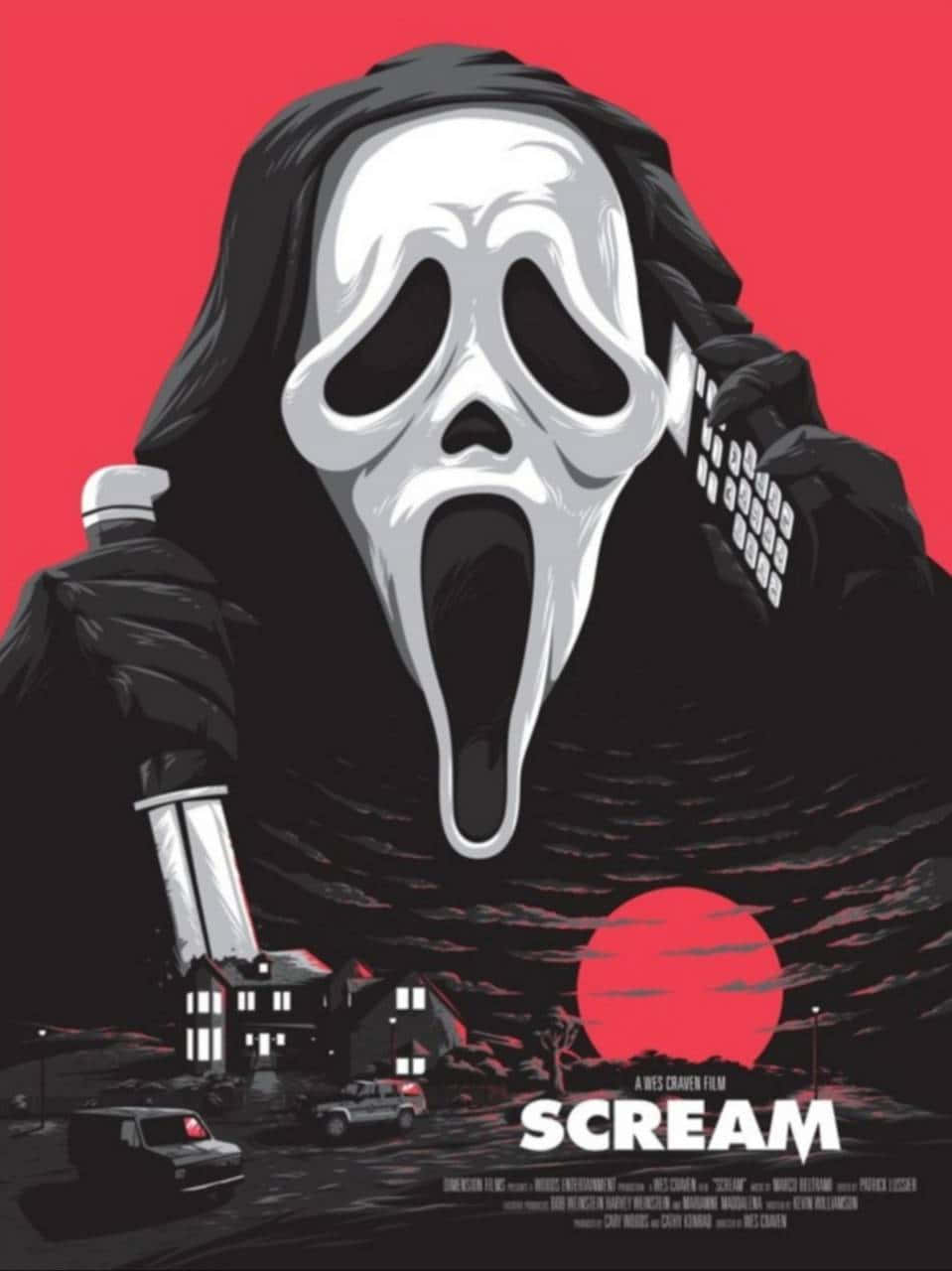 Scream Ghostface Vector Art Poster Background