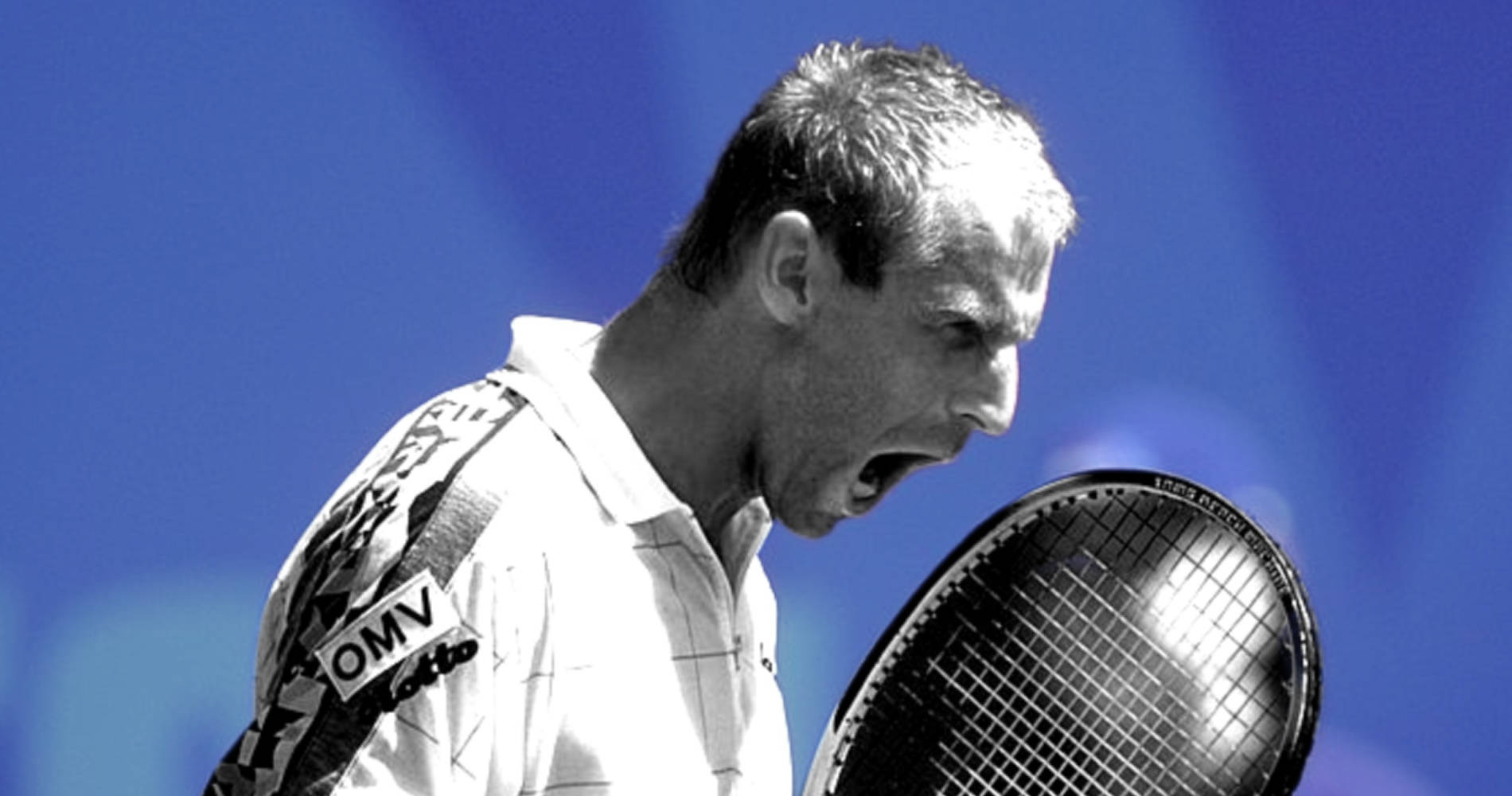 Screaming Thomas Muster Black-and-white Background