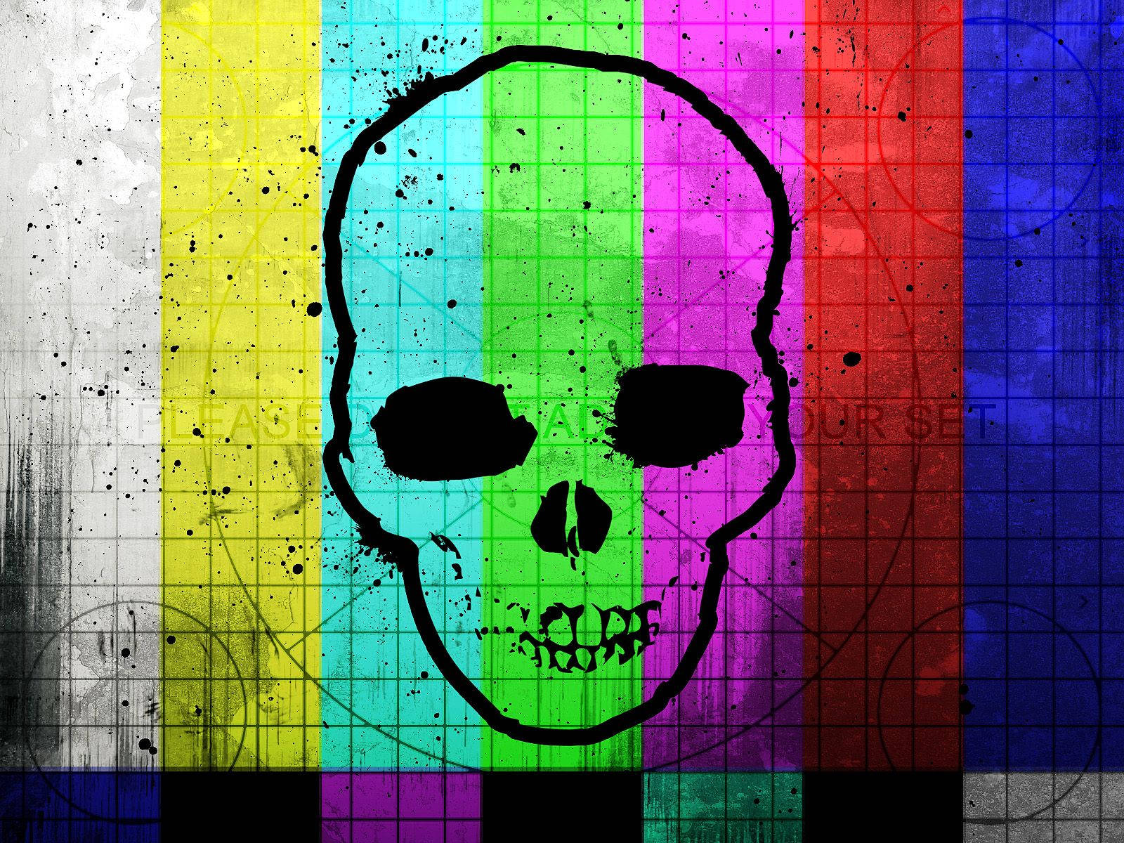 Screen Display Test With Skull Background