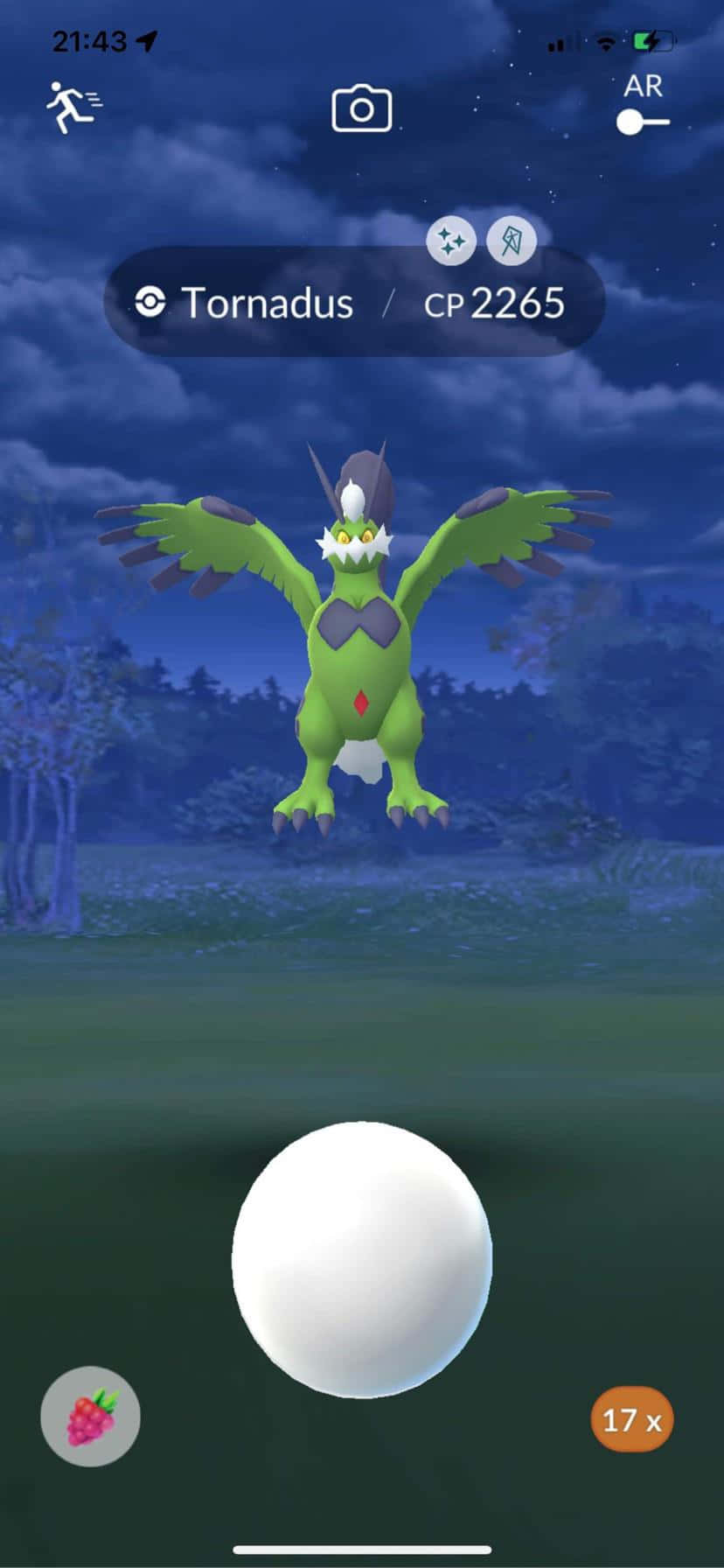Screenshot Of Pokemon Go With Tornadus