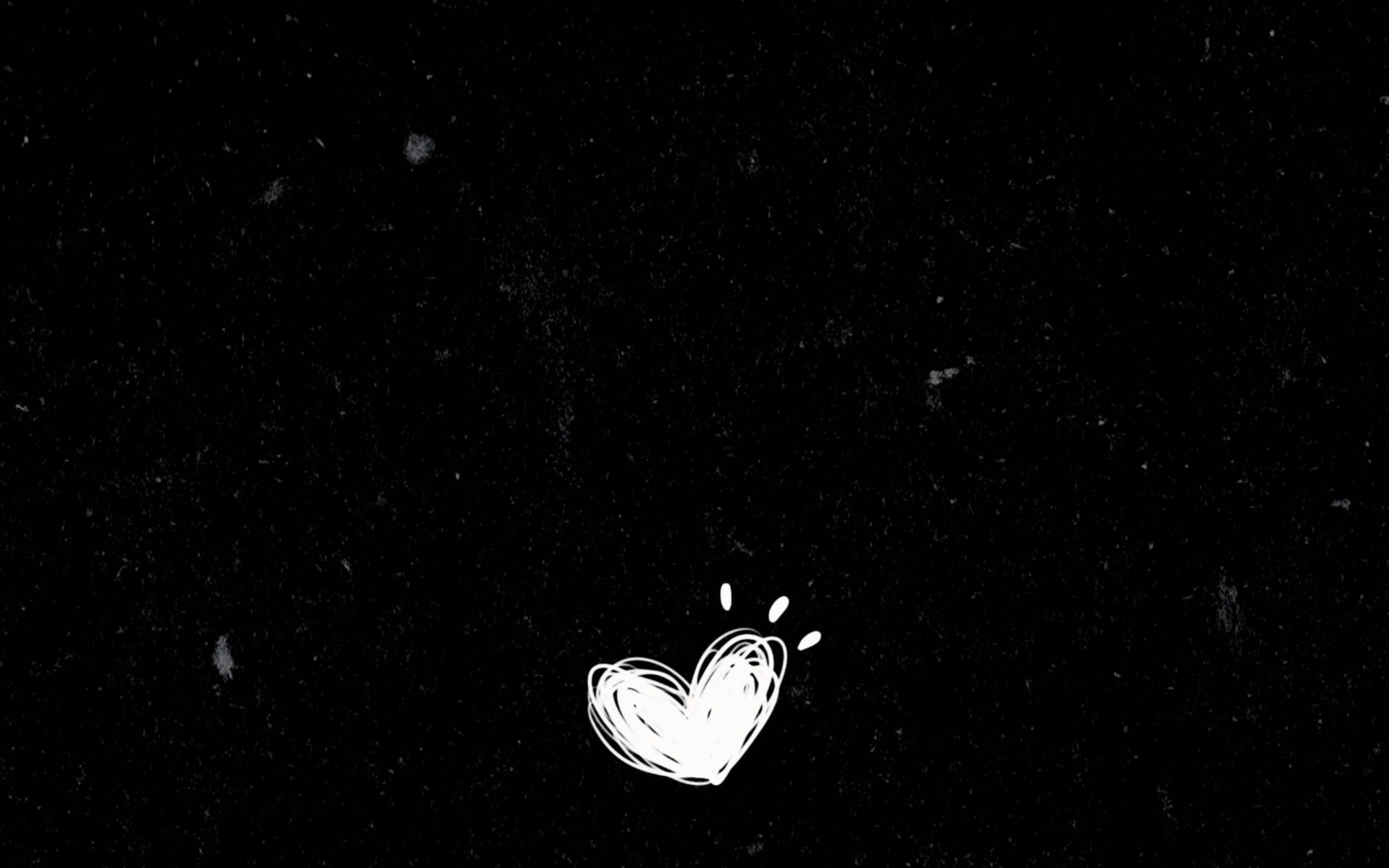 Scribbled Black And White Heart Background
