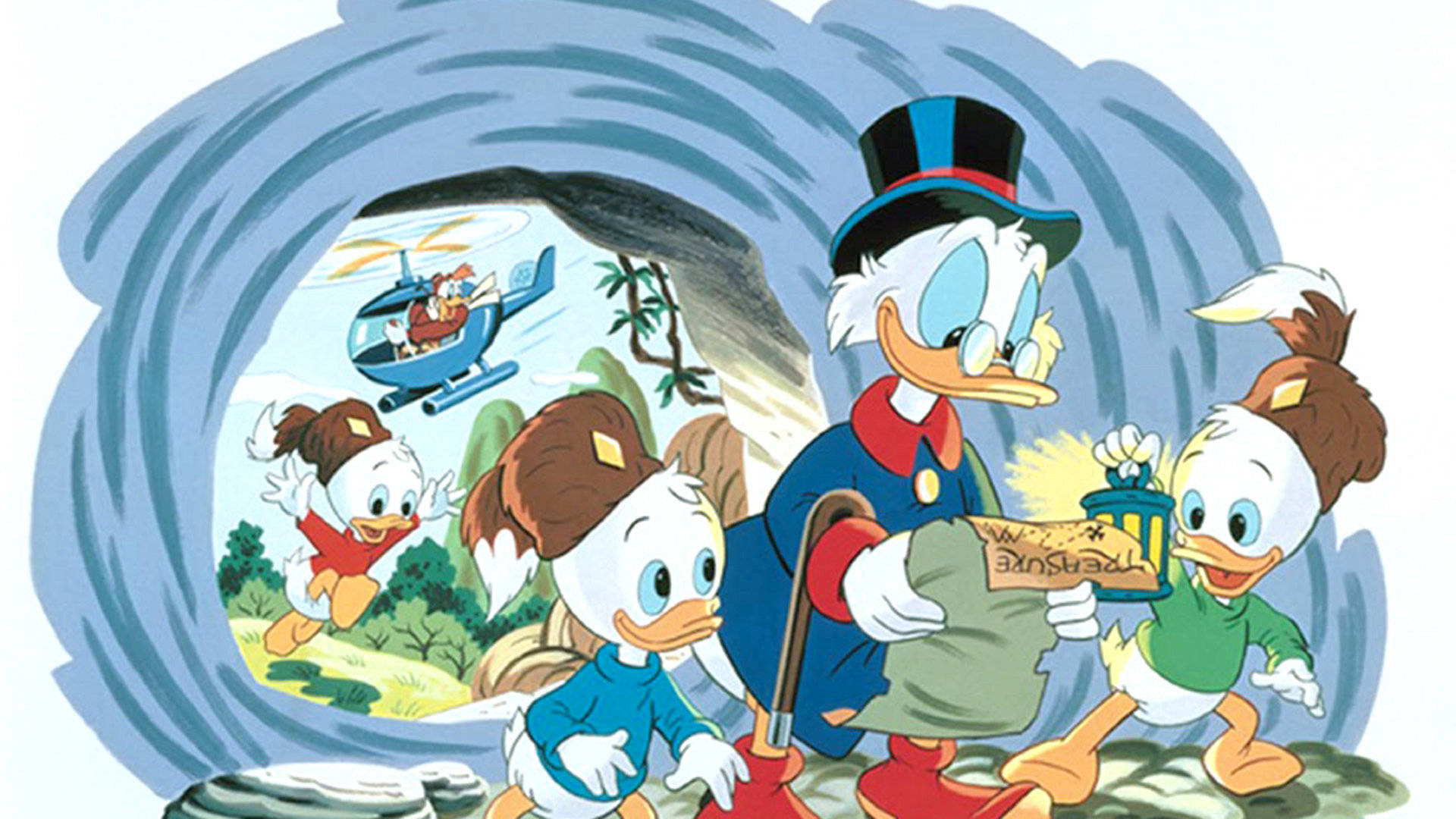 Scrooge Mcduck And Kids In Mining Area