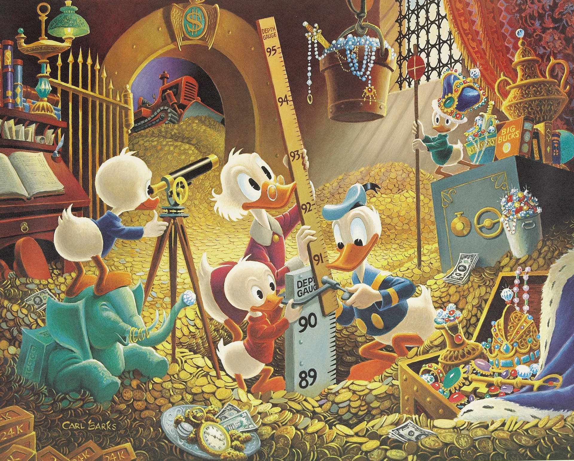Scrooge Mcduck And Kids Oil Painting