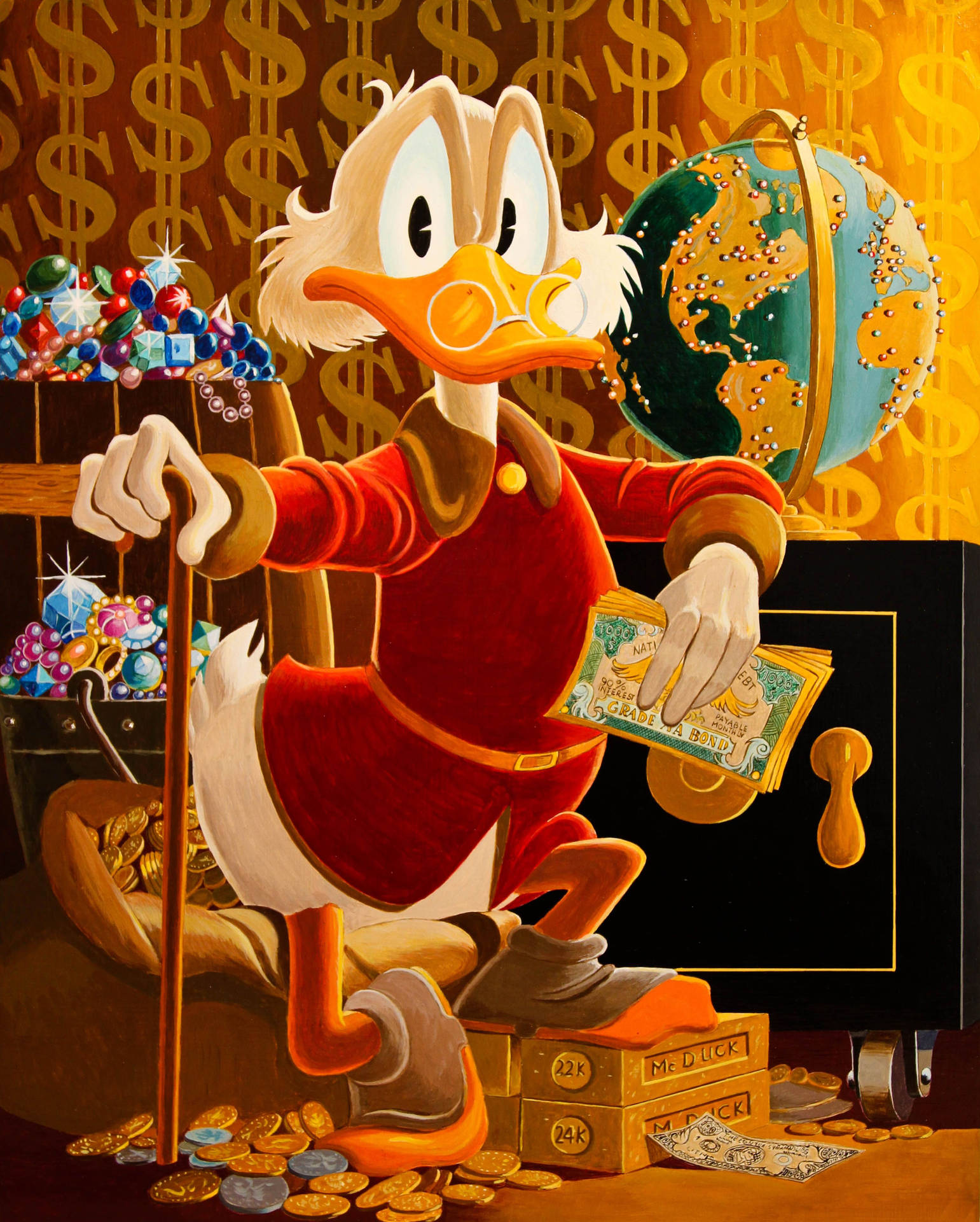Scrooge Mcduck And Shining Treasures Background