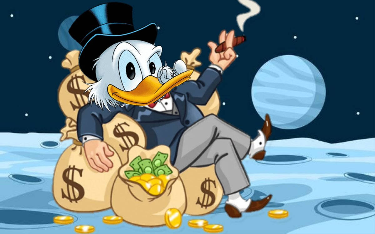 Scrooge Mcduck In Outer Space Background