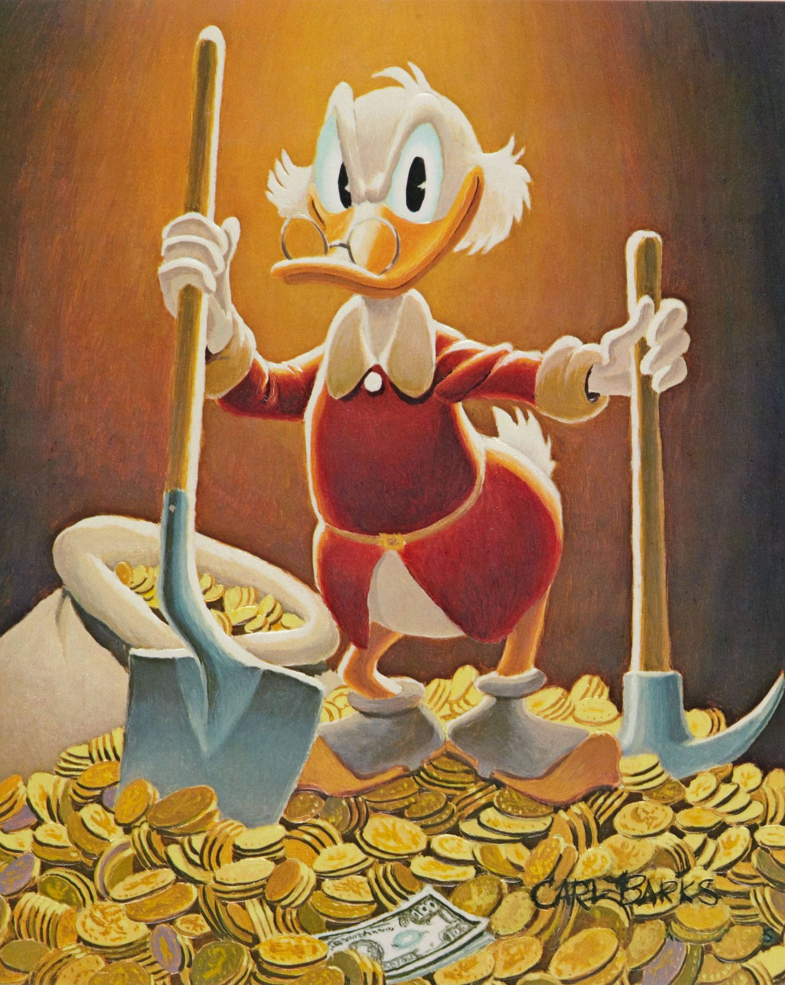Scrooge Mcduck Oil Painting Background