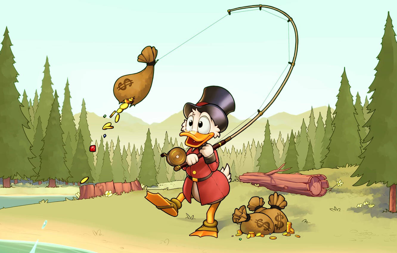 Scrooge Mcduck Sack Of Coins Background