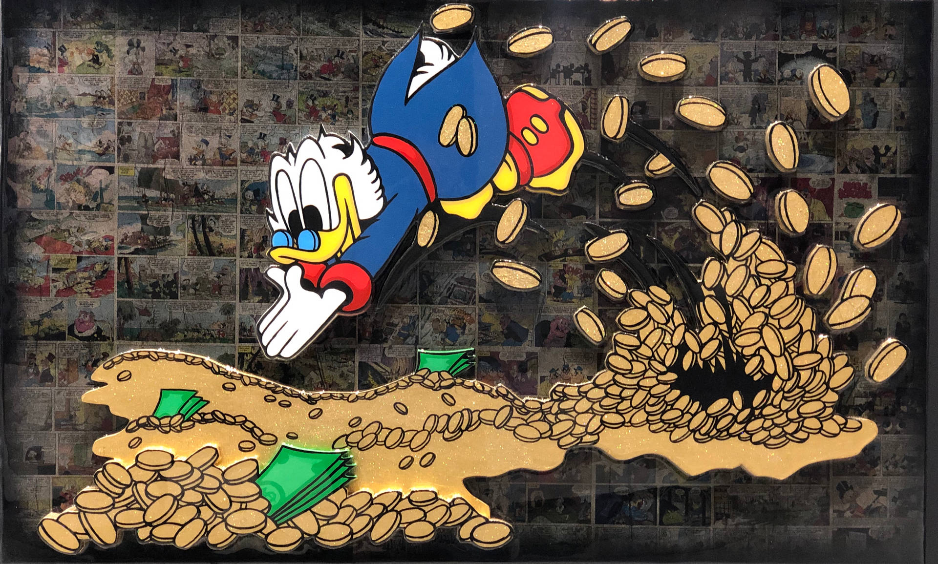 Scrooge Mcduck Sea Of Coins Background