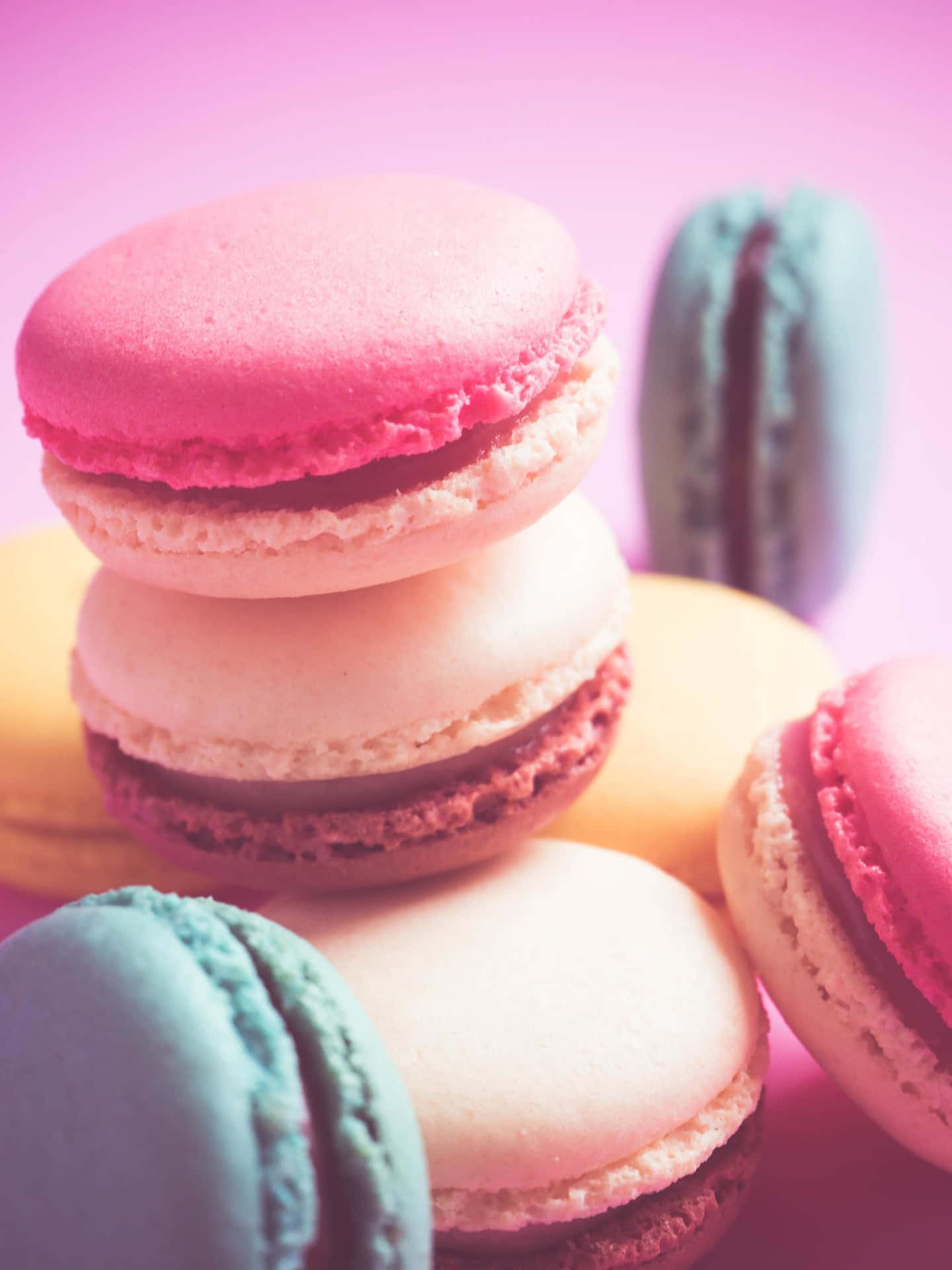 Scrumptious Assortment Of French Macarons Background