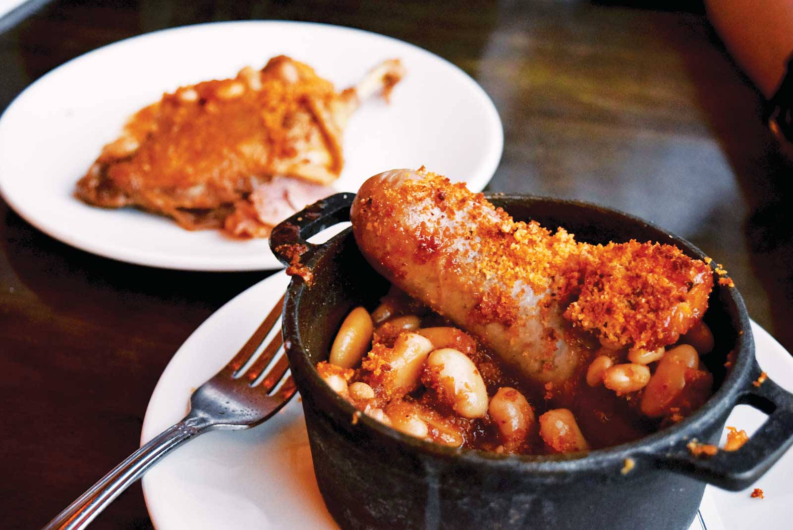 Scrumptious Cassoulet French Dish In Black Earthenware Background