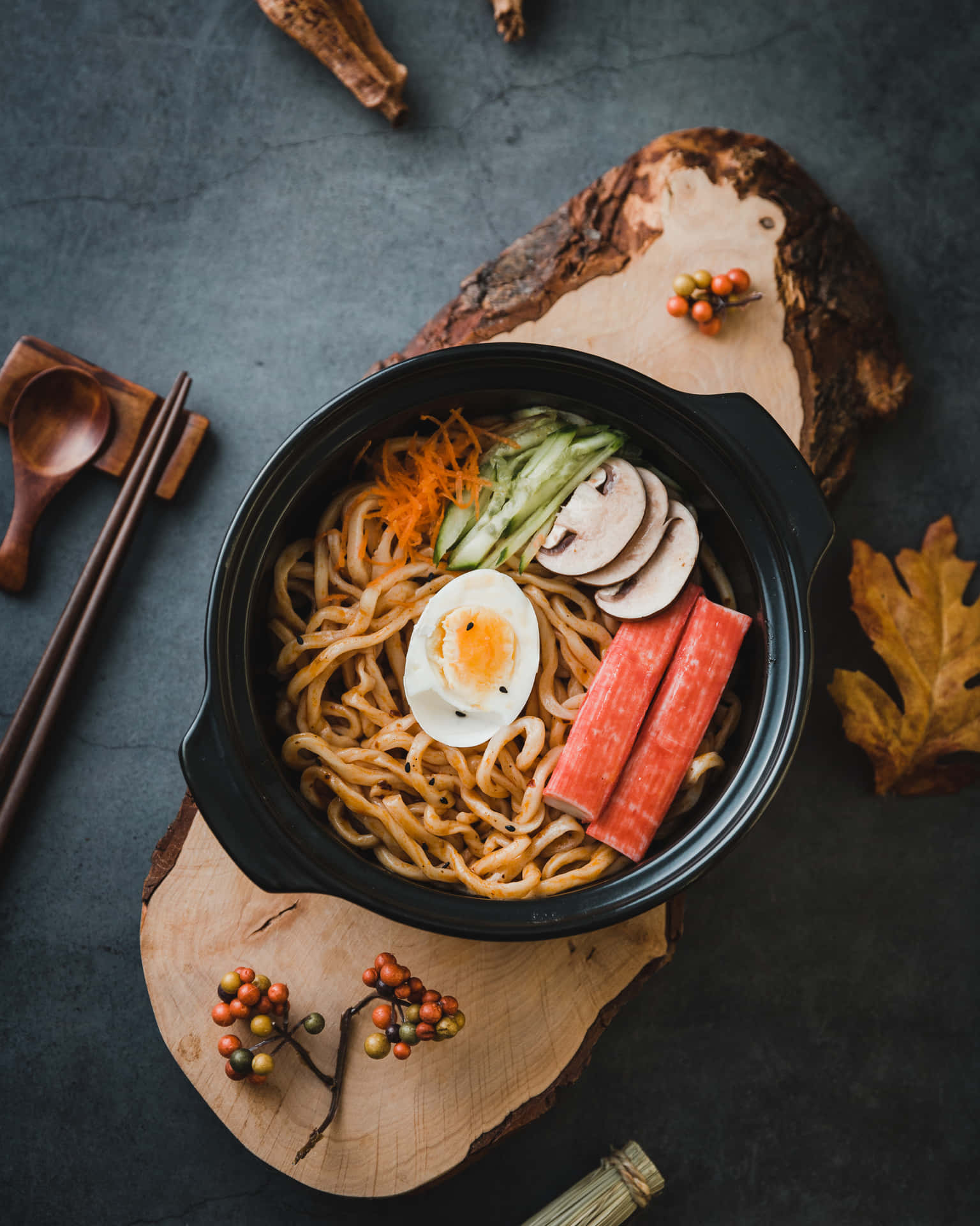 Scrumptious Top View Of Dry Ramen Background