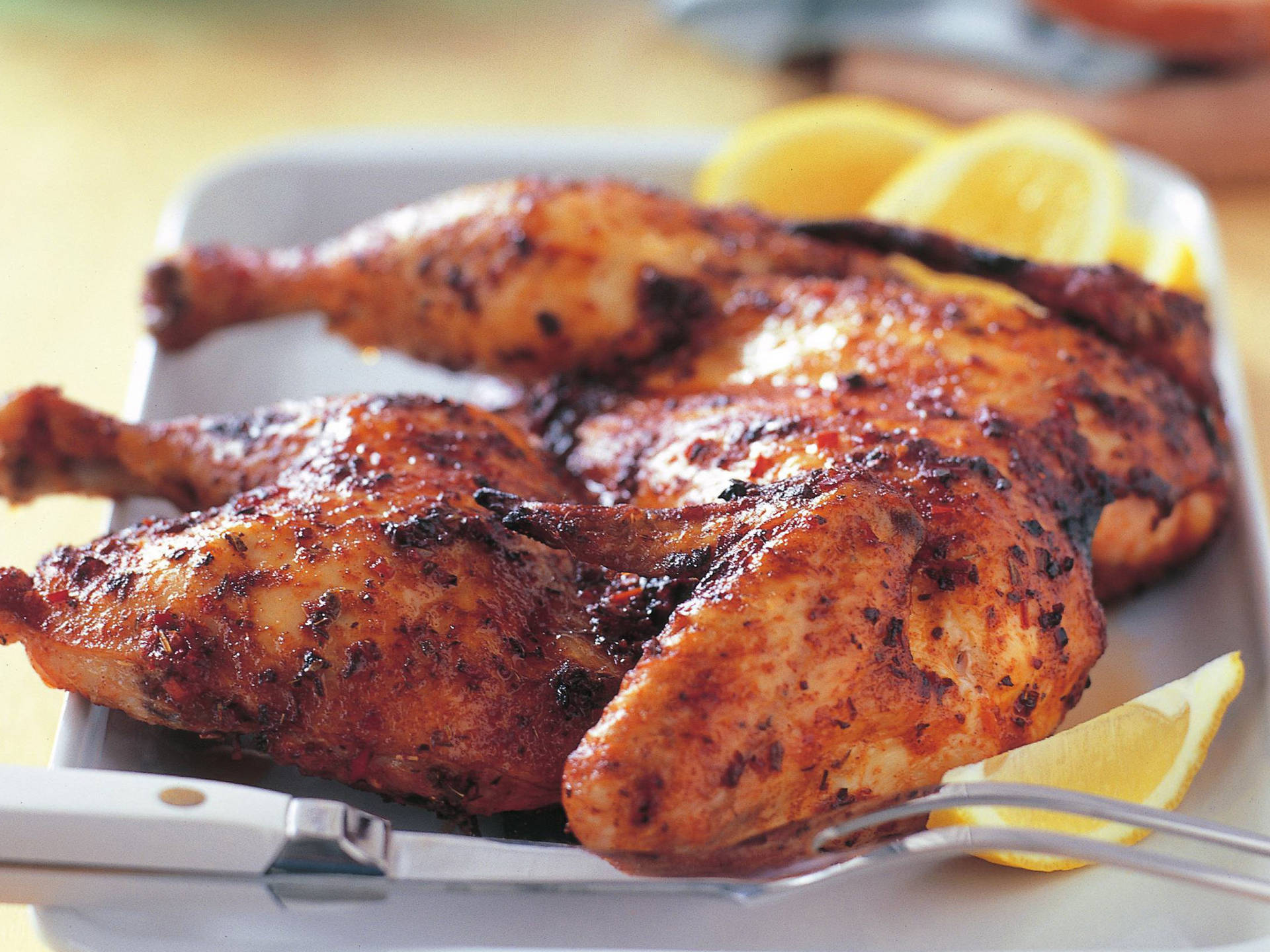 Scrumptious Whole Peri Peri Chicken Feast Background