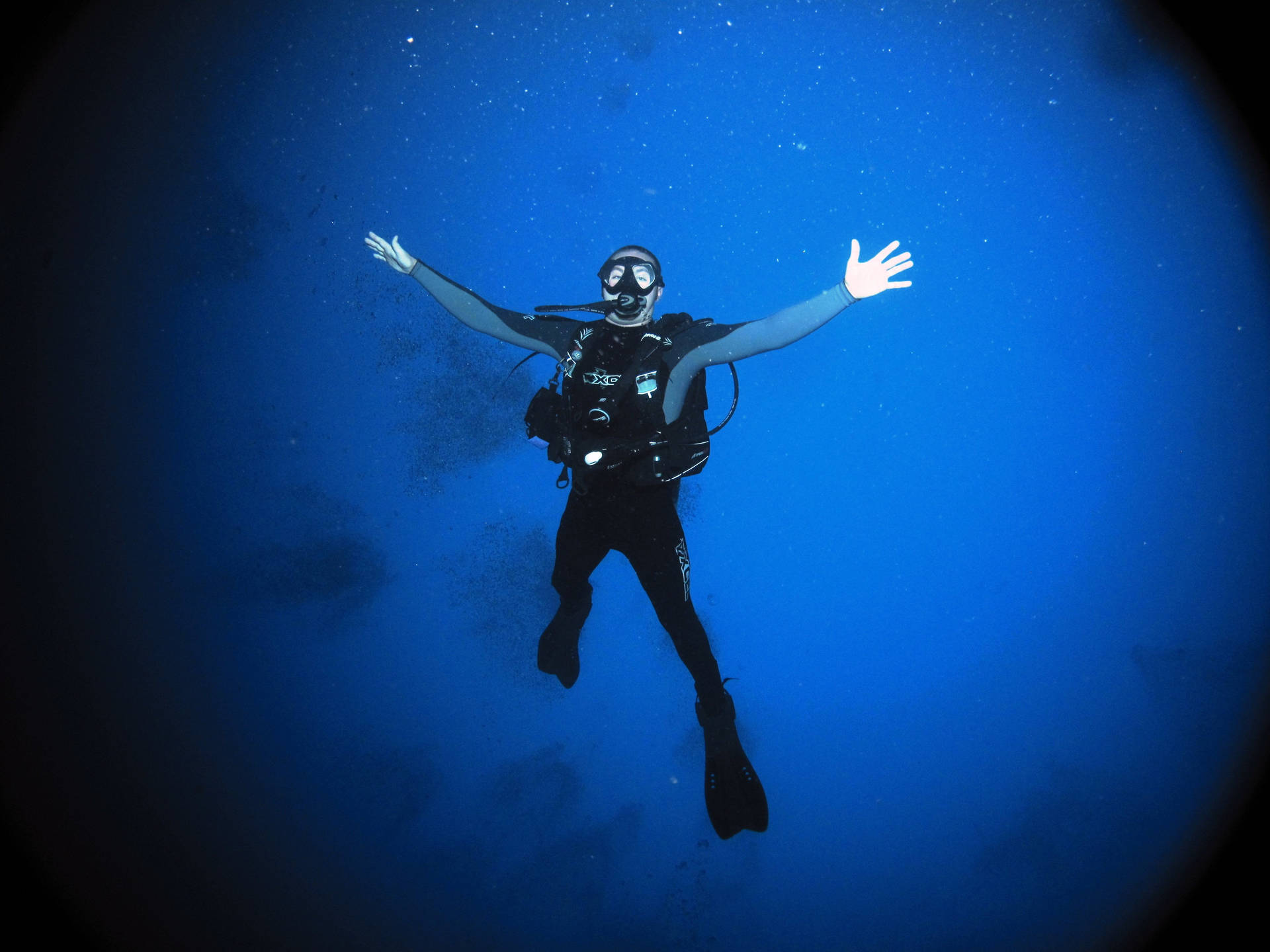 Scuba Diving Arms Wide Open Background