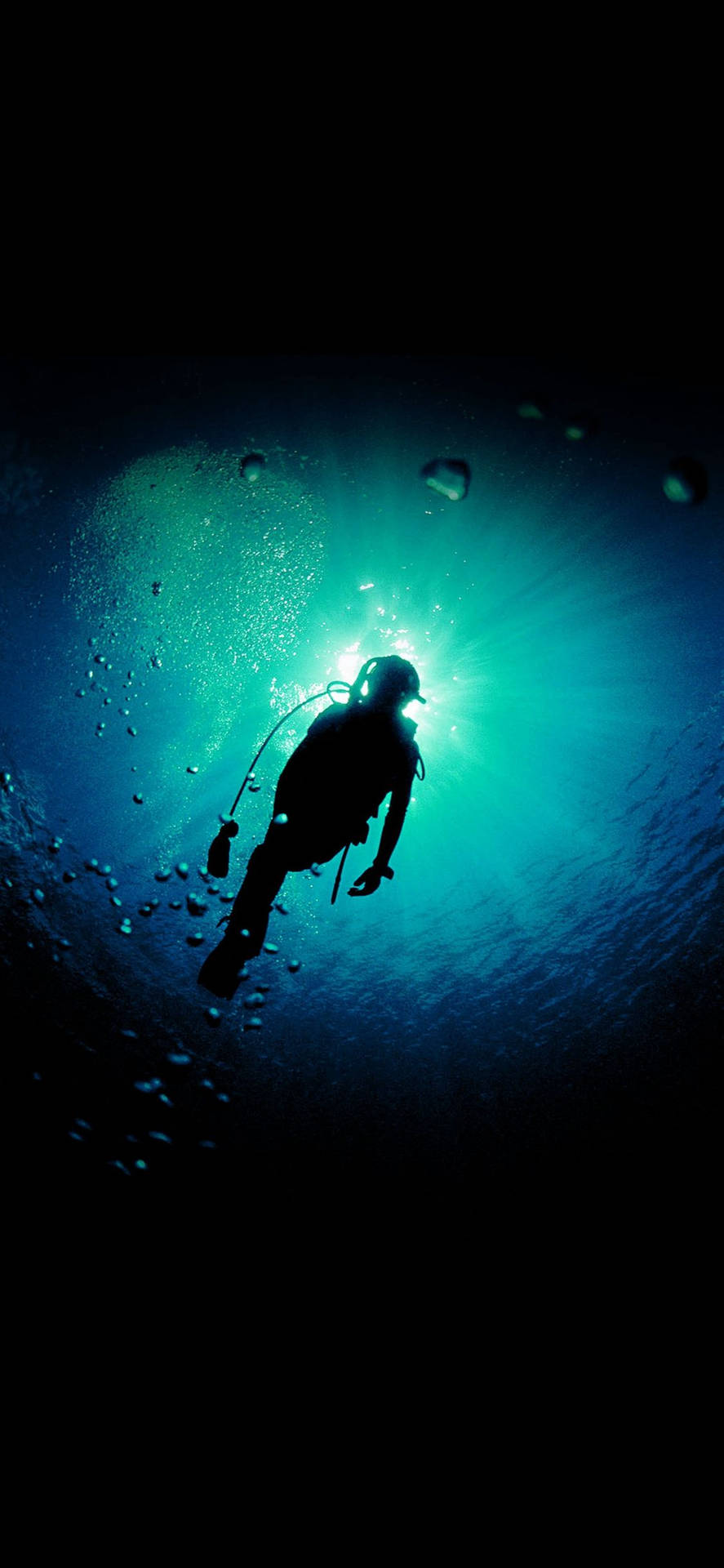 Scuba Diving Beam Of Light Background