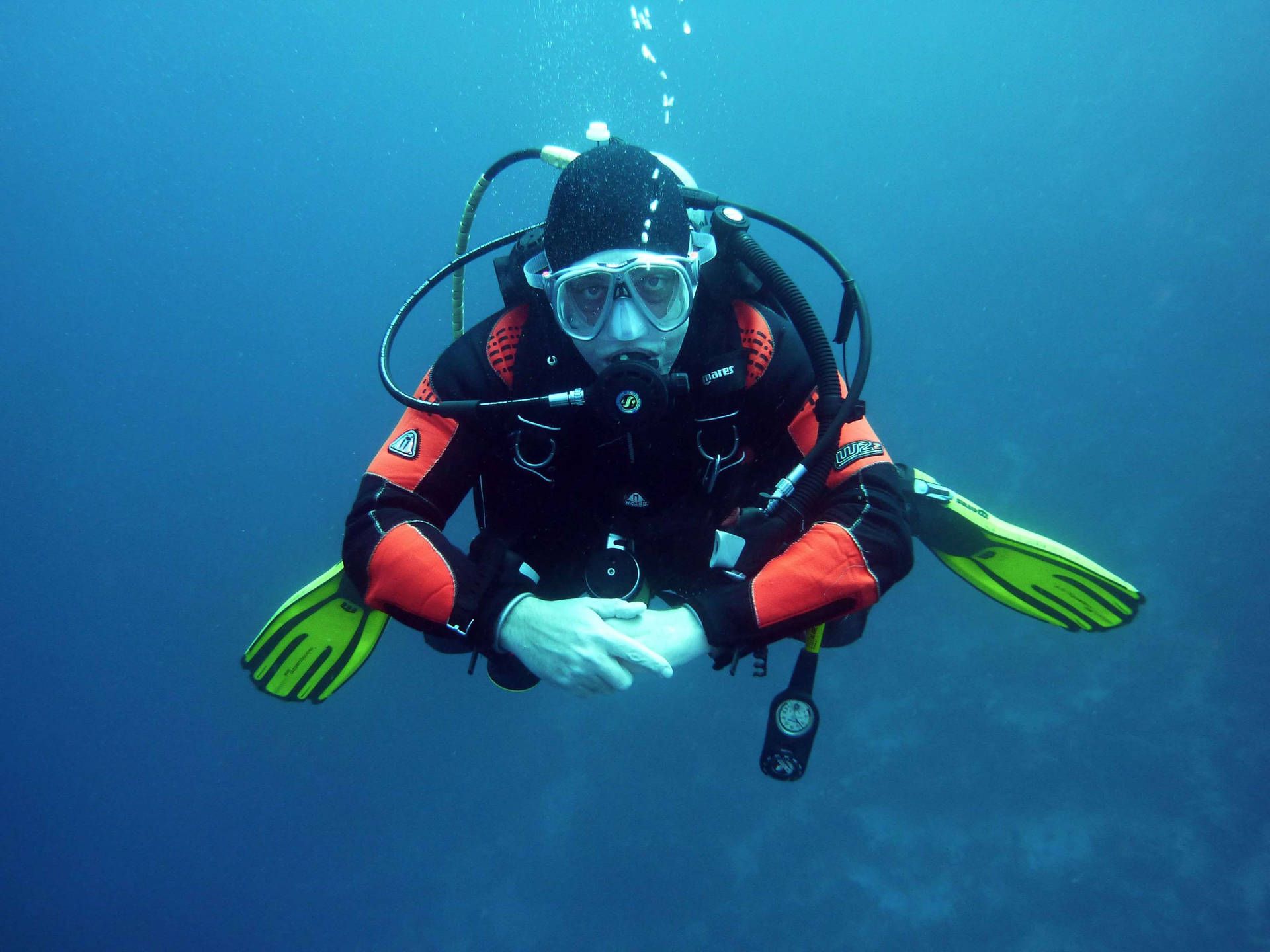 Scuba Diving Clasped Hands Background