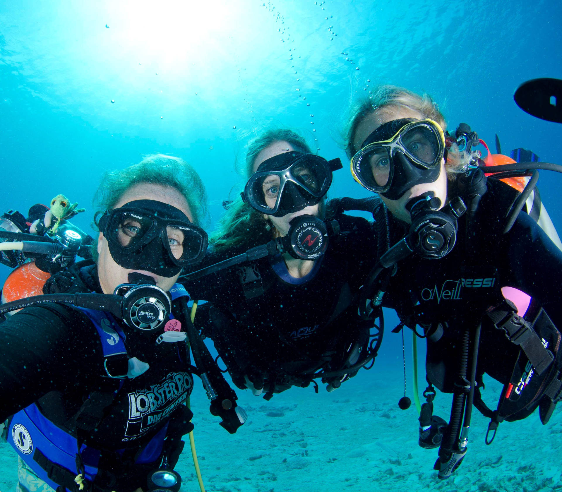 Scuba Diving Female Divers Selfie Background