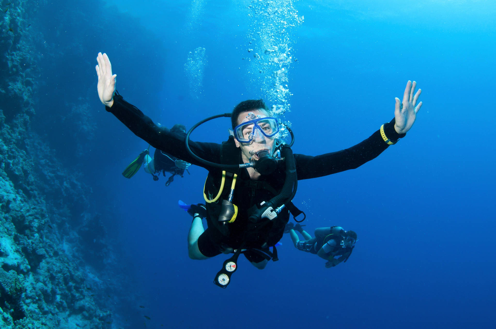 Scuba Diving Happy Diver Background