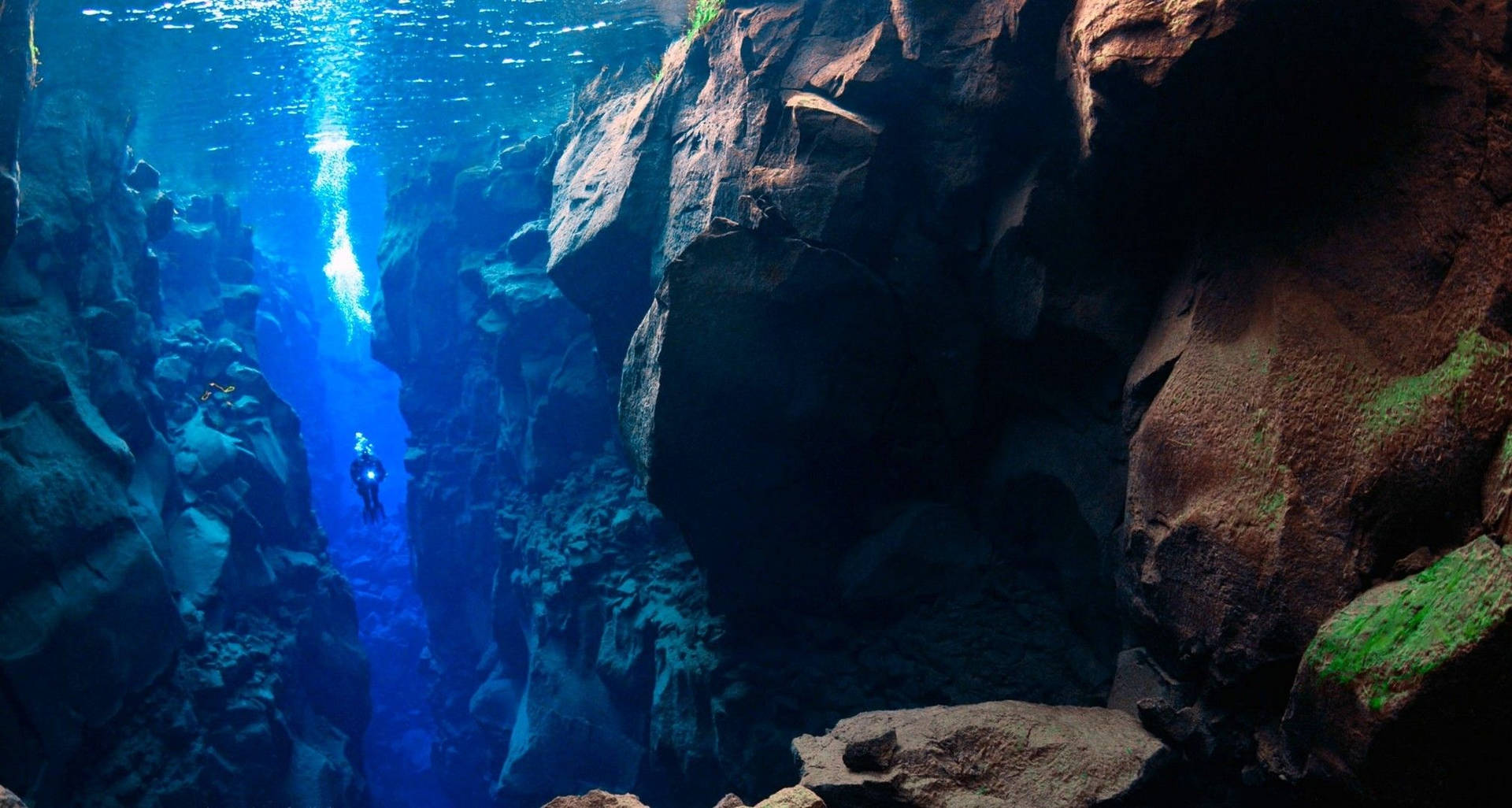 Scuba Diving In Silfra Background