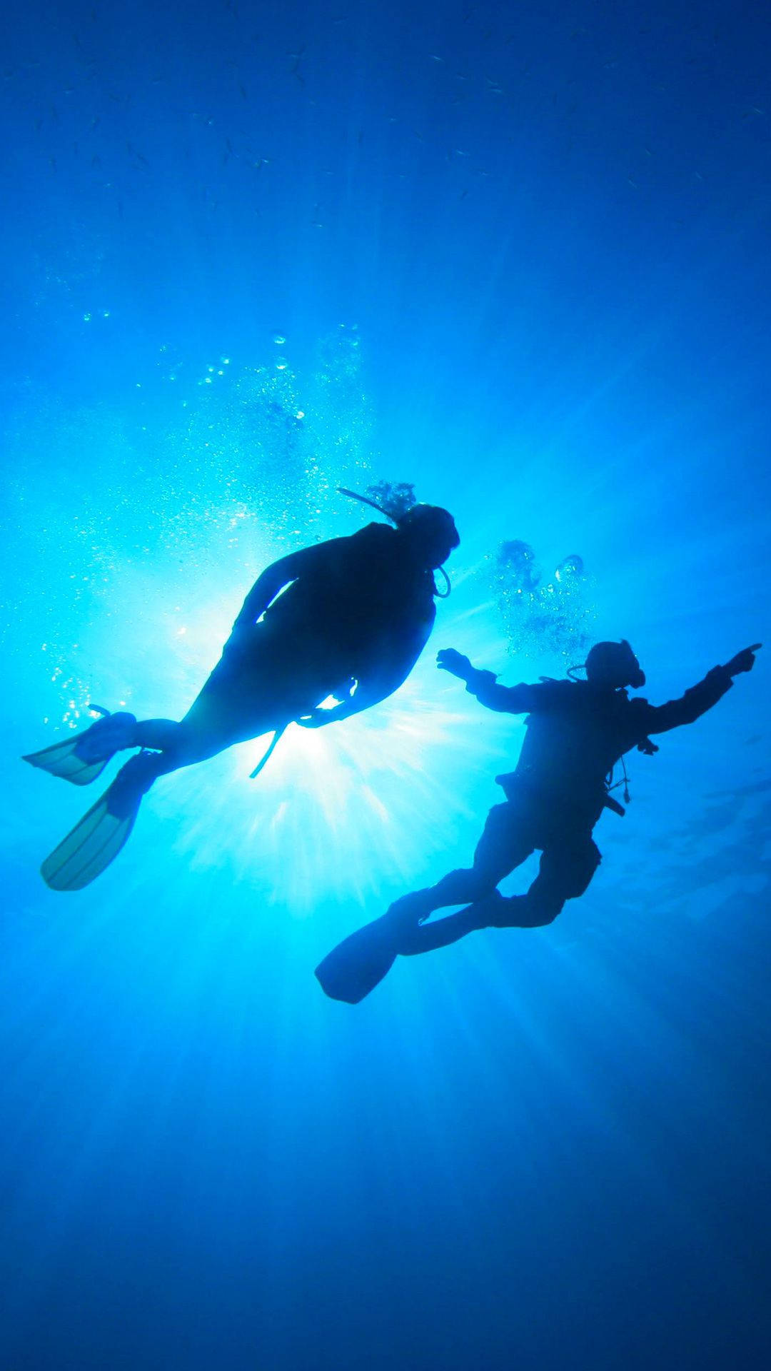 Scuba Diving Silhouettes Background