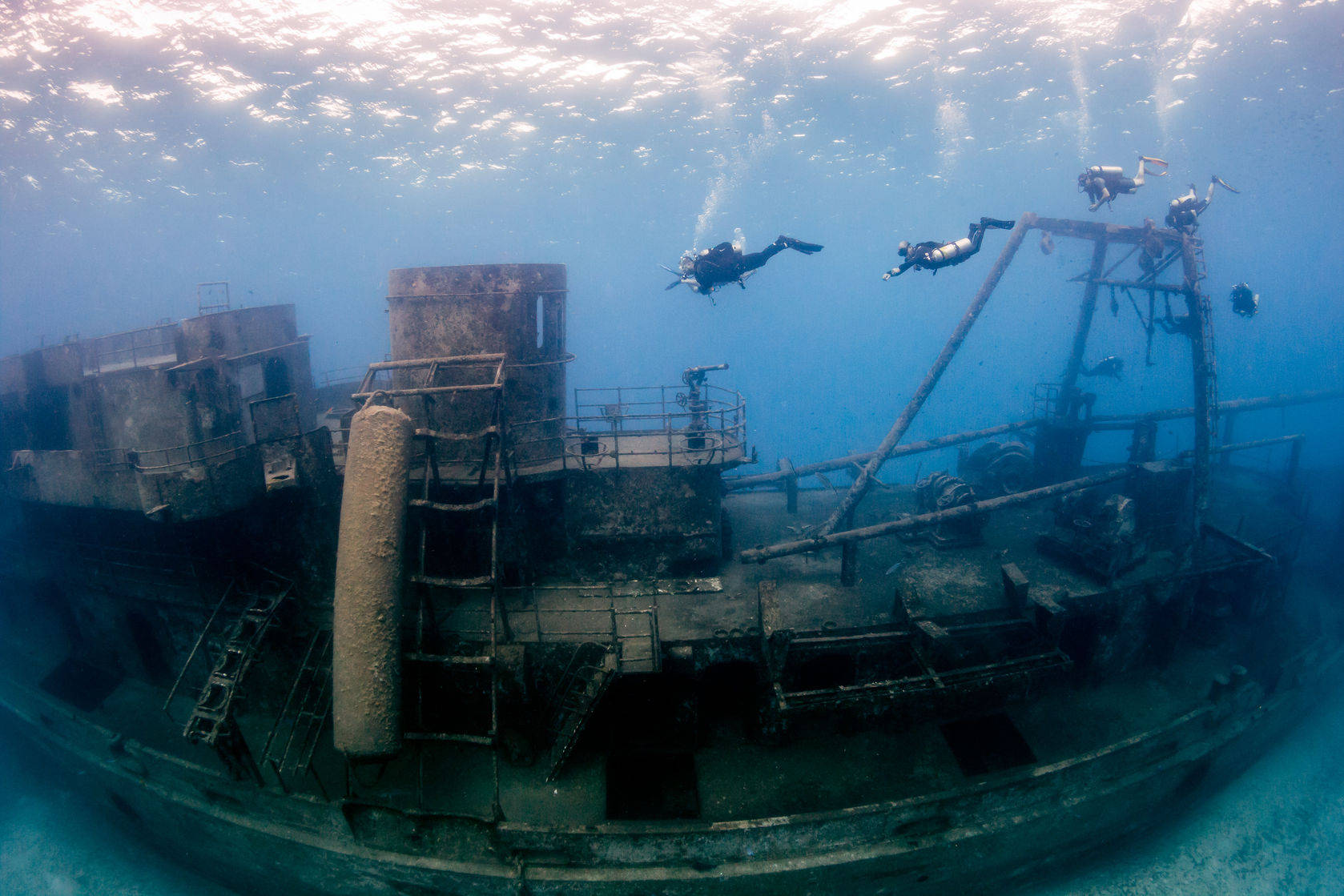 Scuba Diving Sunken Ship Background