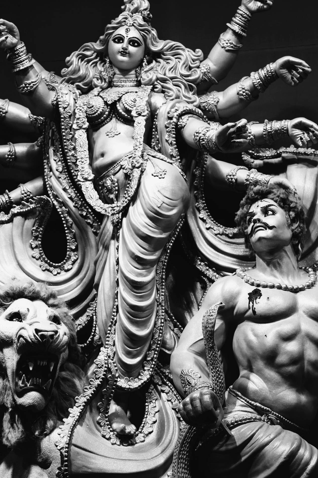 Sculpture Of Durga Devi Defeating Mahishasura