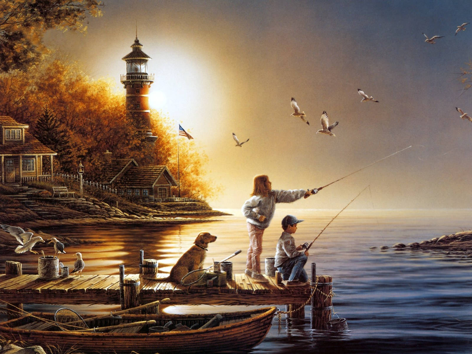 Sea Hd Kids Fishing Background