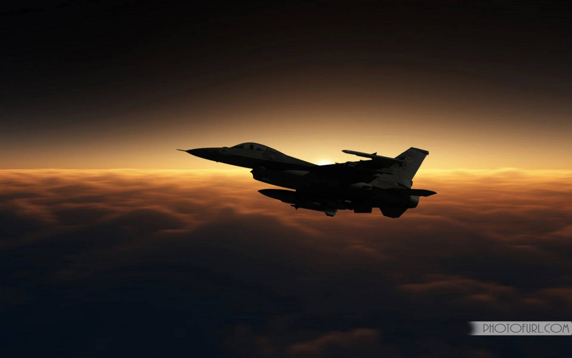 Sea Of Clouds Jet Fighter Background