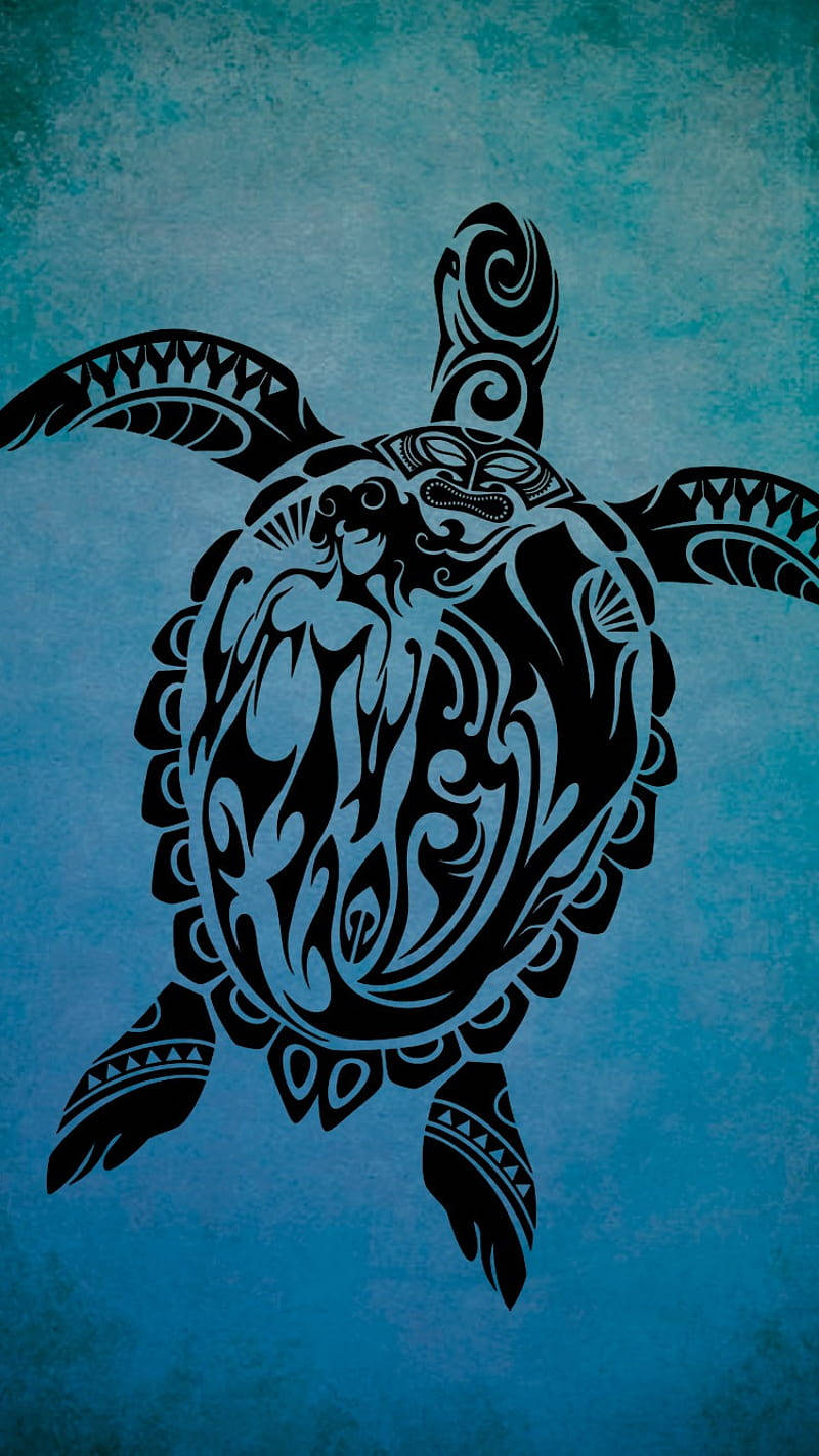 Sea Turtle Intricate Design Iphone Background