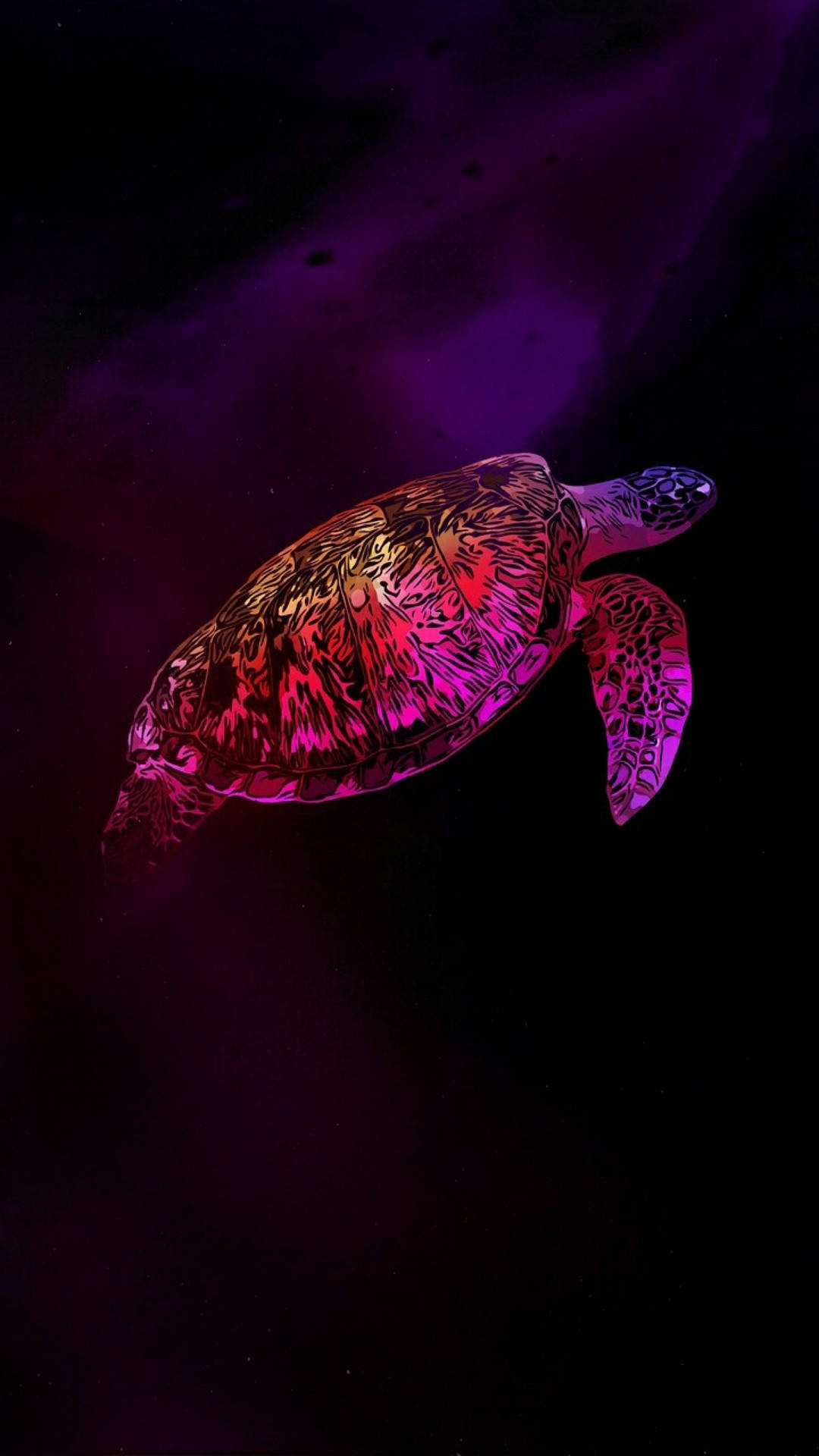 Sea Turtle Purple Art Iphone Background