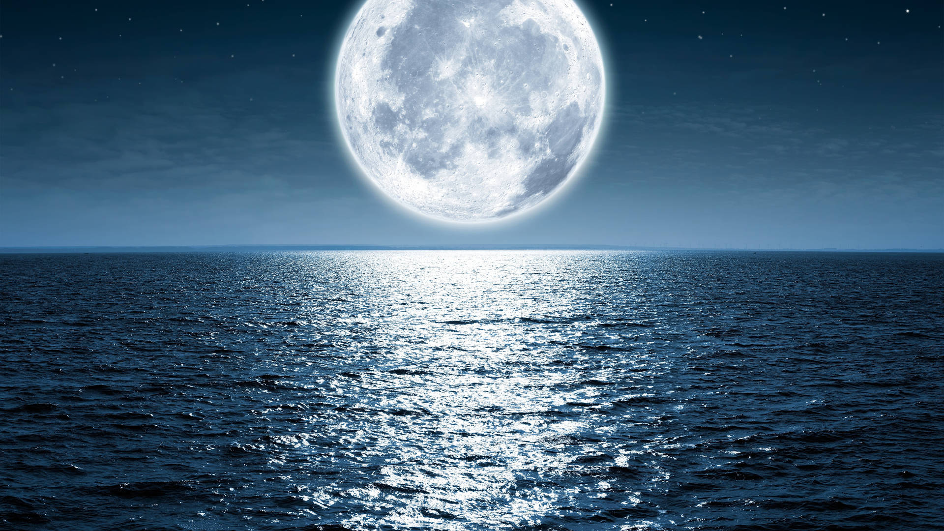 Sea Under Moonlight 4k Background