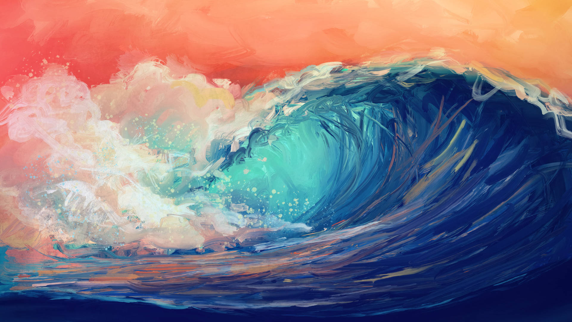 Sea Wave Art Background
