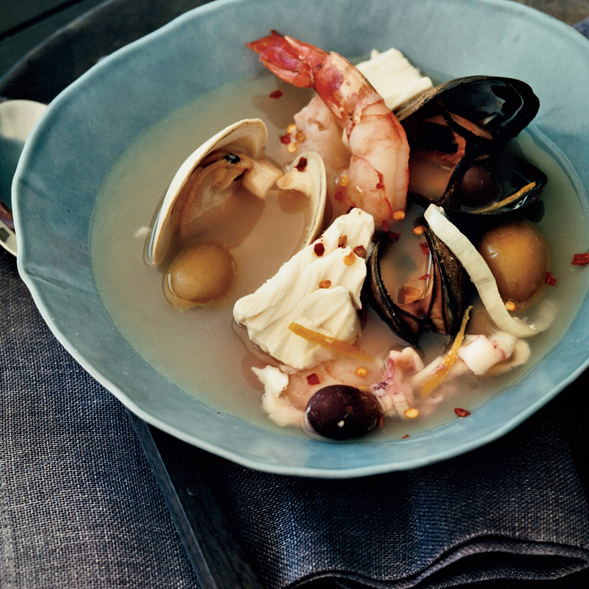 Seafood Ligurian Soup Background