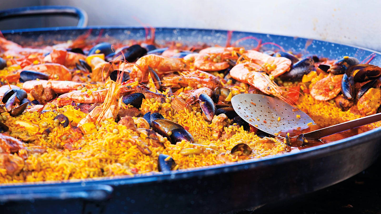 Seafood Paella Rice Closeup