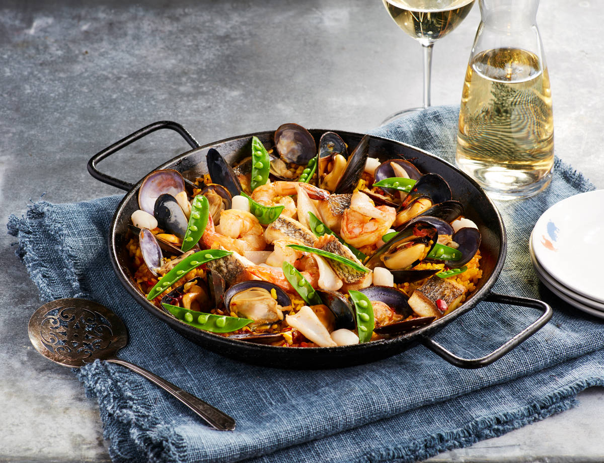 Seafood Paella With Veggies