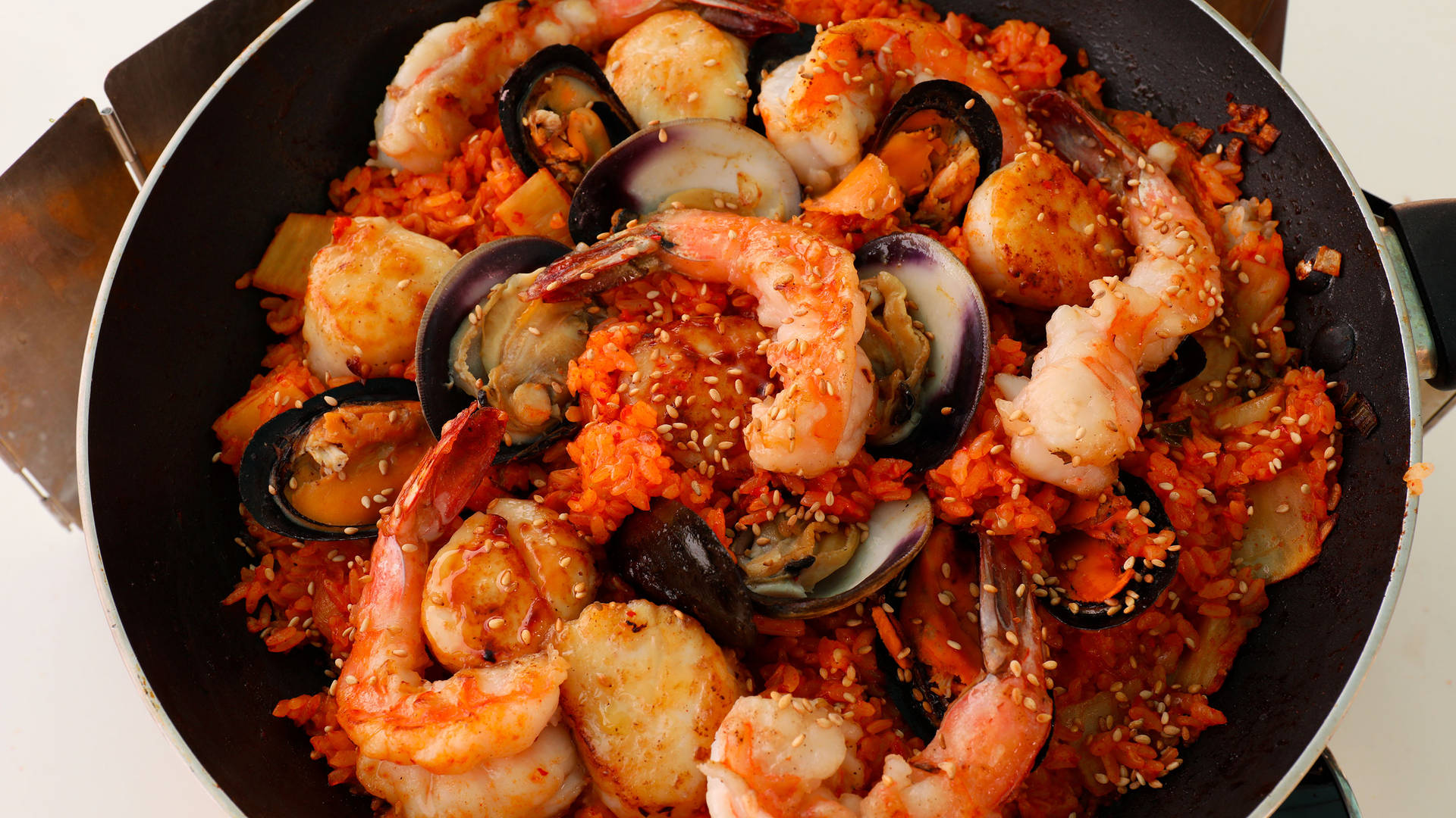 Seafood Shrimp With Kimchi Background