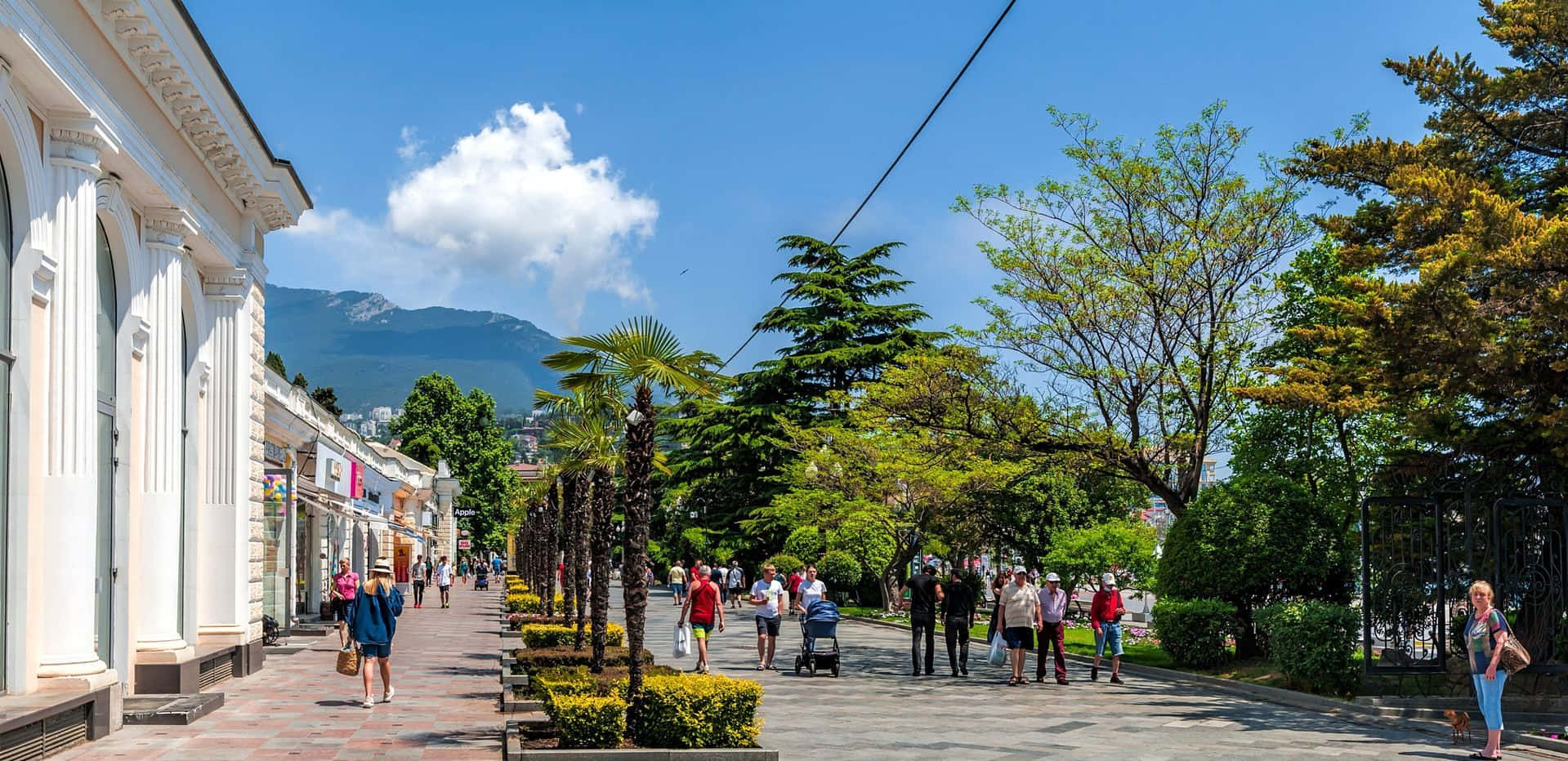 Seafront Tourist Attraction In Yalta Background