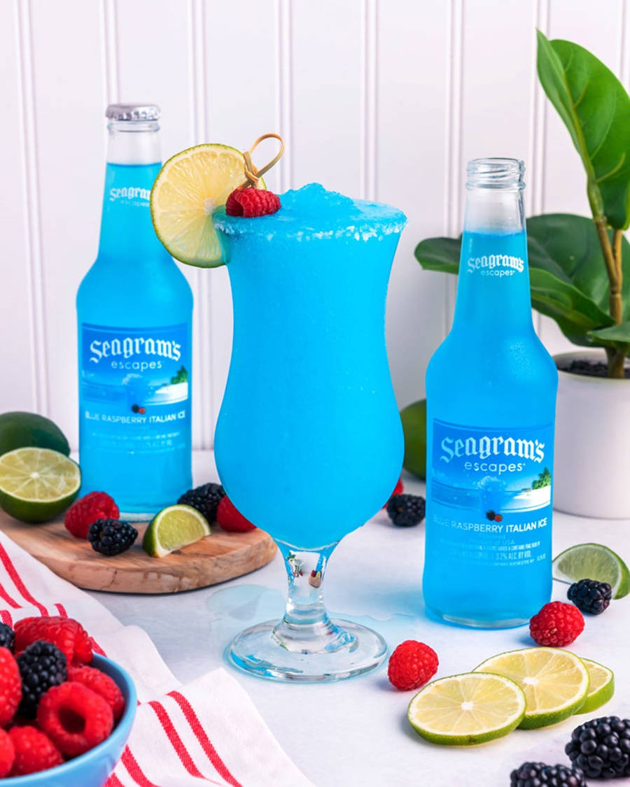 Seagrams Cocktail Blue Raspberry Flavor Background