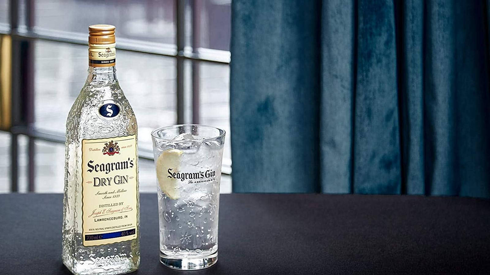 Seagrams Extra Dry Yellow Gin Background