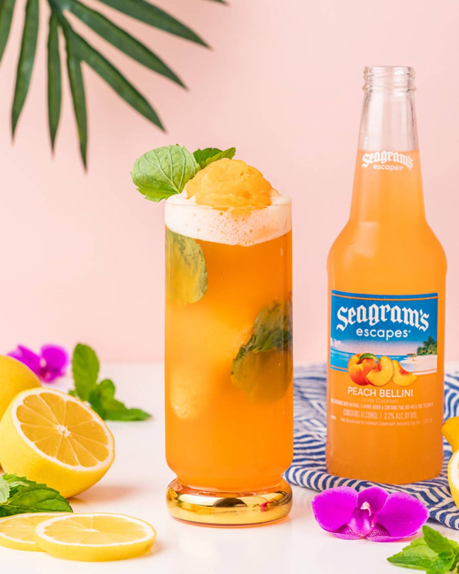 Seagrams Peach Gin Float Background