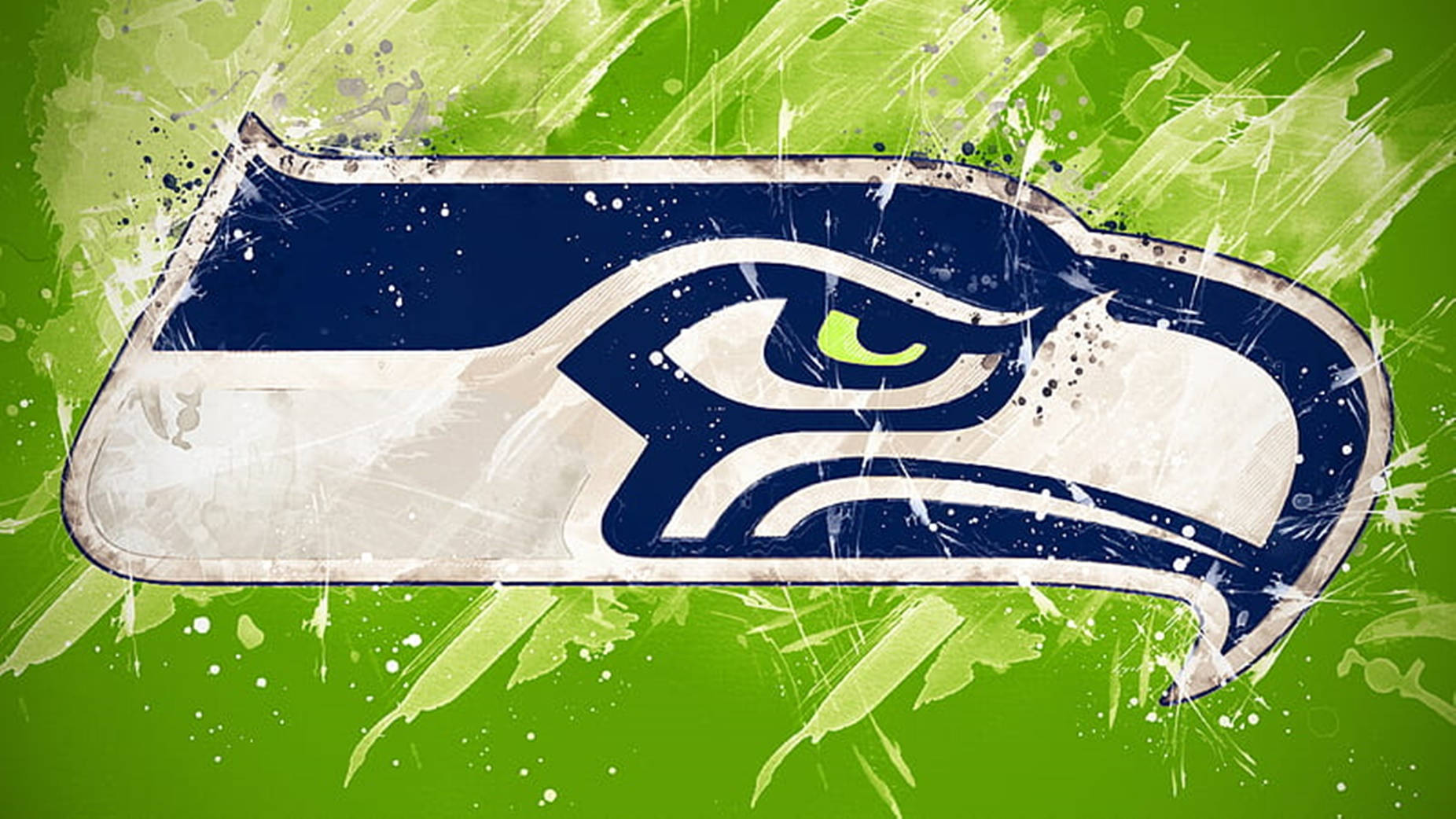 Seahawks Logo Smudged Green Art Background