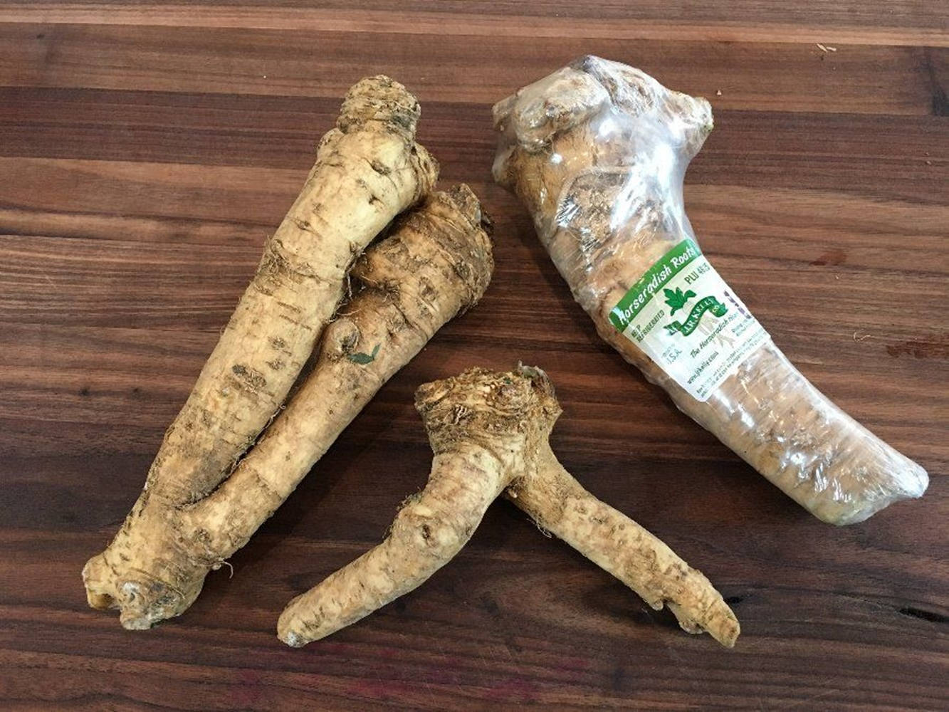 Sealed Horseradish Root Vegetables Background