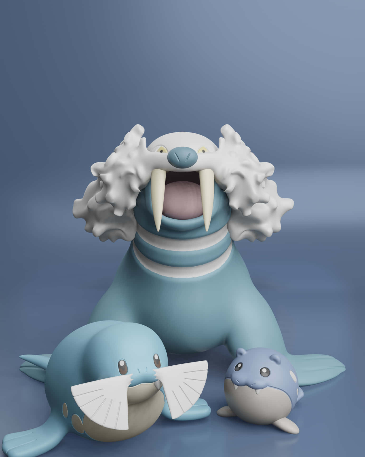 Sealeo, Spheal, And Walrein Toy Figurines