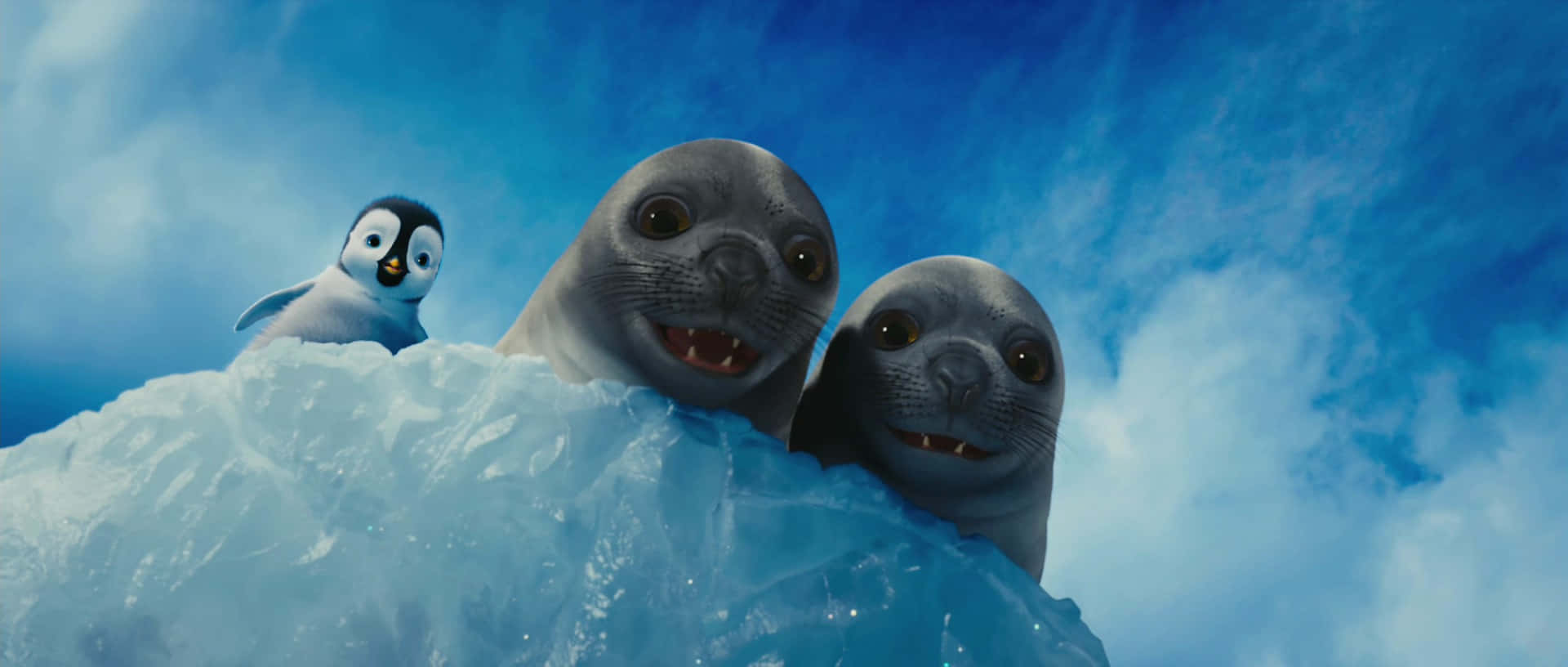 Seals Looking Down From Happy Feet Two Background