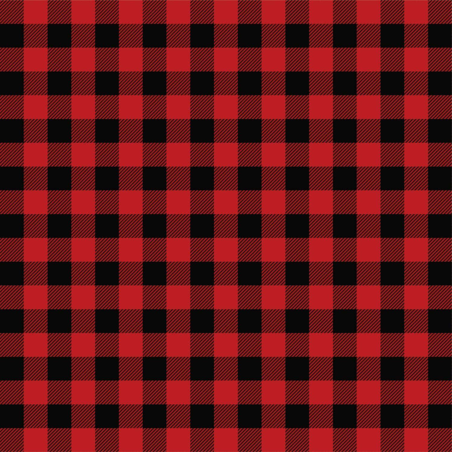 Seamless Black And Red Buffalo Plaid Background